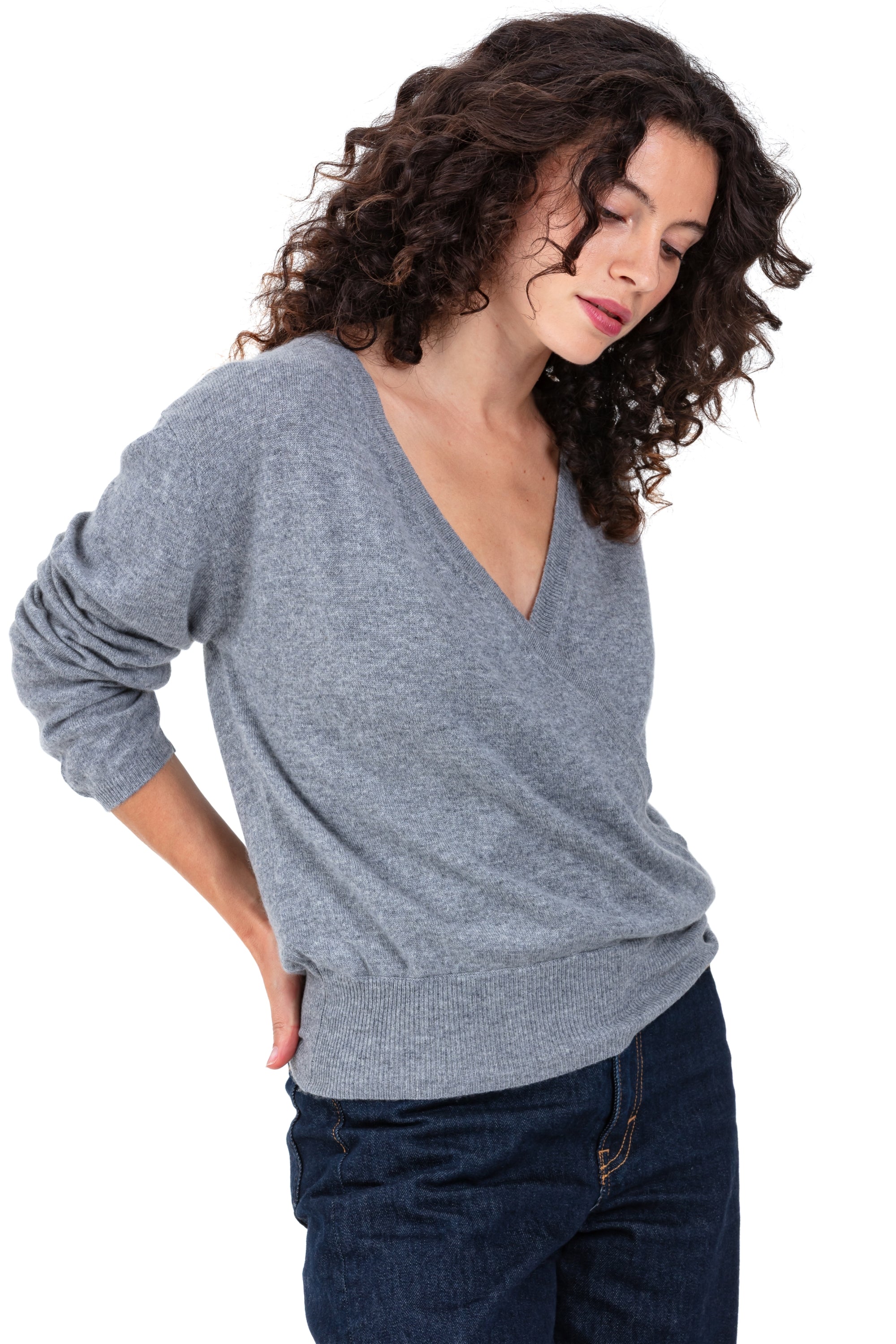 Paula en cachemire femme - gris chiné - Mahogany