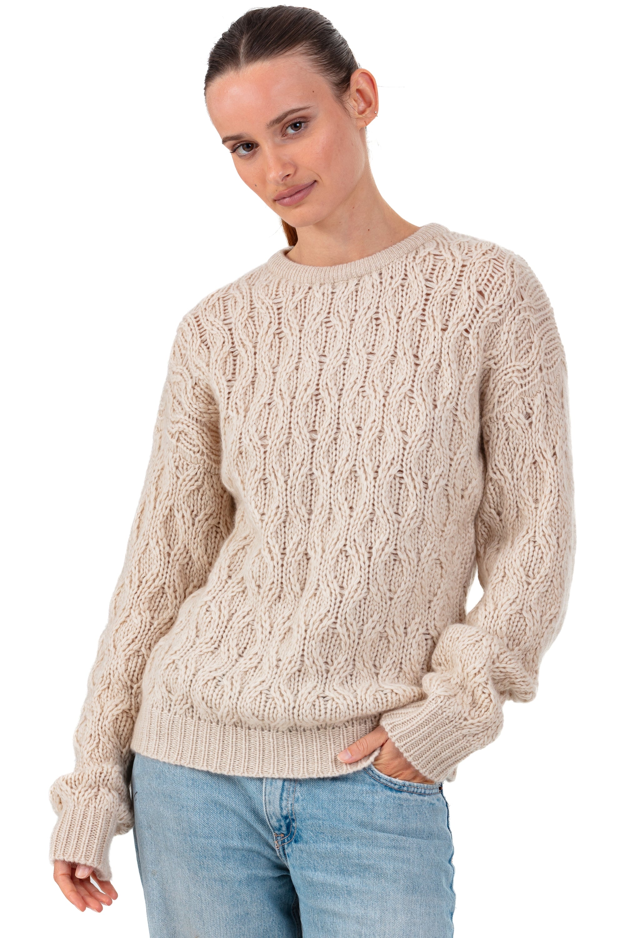 Paulette en cachemire femme - natural beige - Mahogany