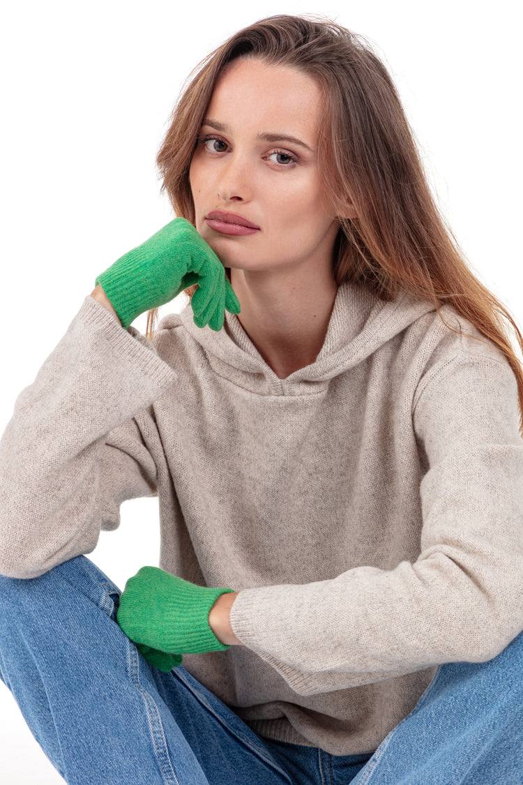 Gants en cachemire & elasthanne, 88 % Cachemire / 12 % Elasthanne, femme, coupe ajustée, normale / 2 et 4 fils, tricot normal, Mahogany
