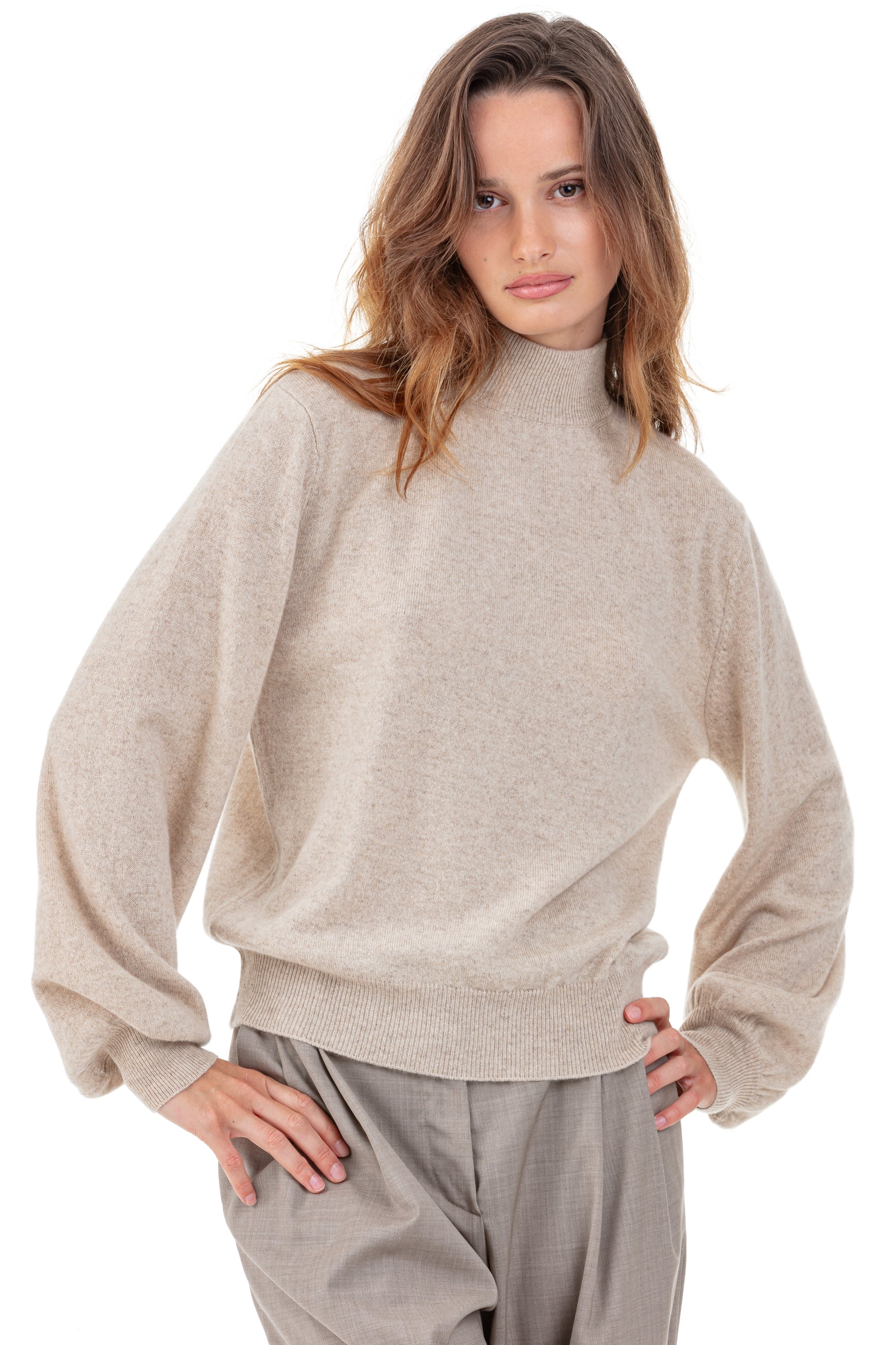 Pia en cachemire femme - natural winter dawn - Mahogany