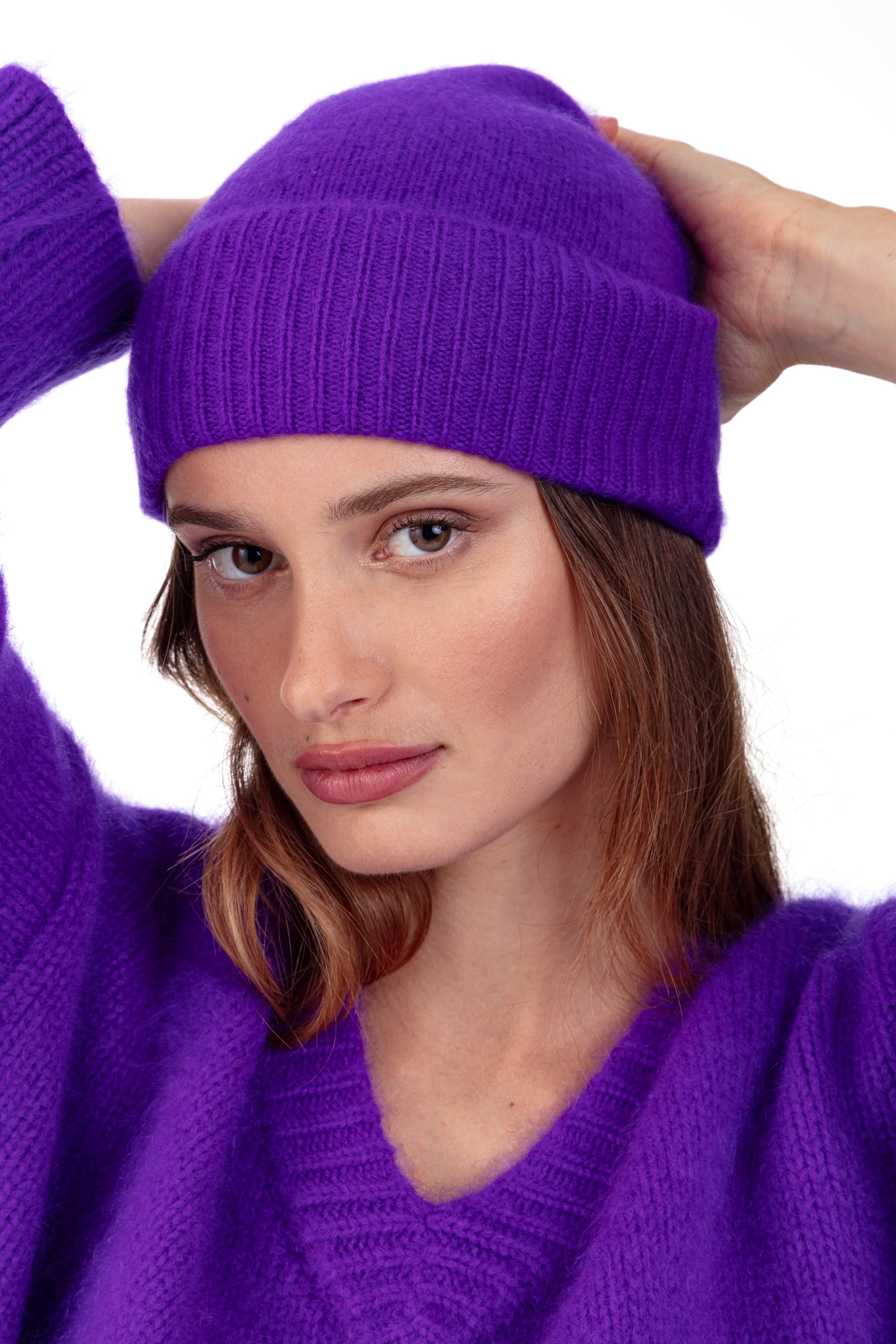 Pilou en cocoon cachemire mixte - violet - Mahogany