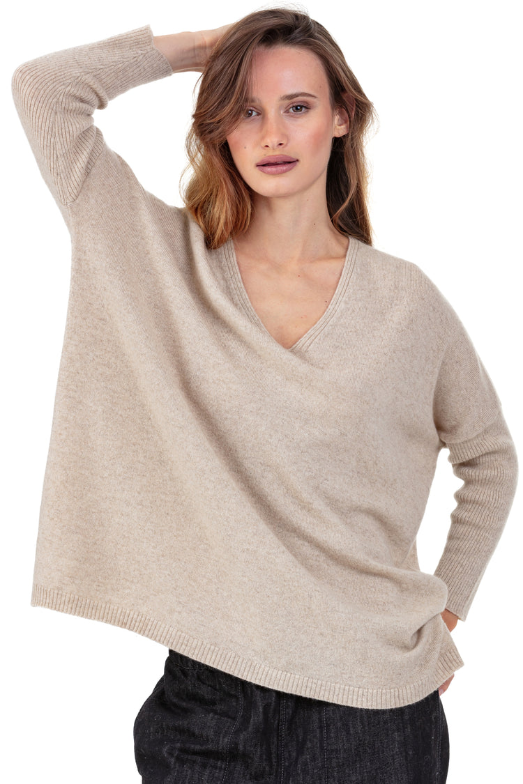Pippa en cachemire femme - natural winter dawn - Mahogany