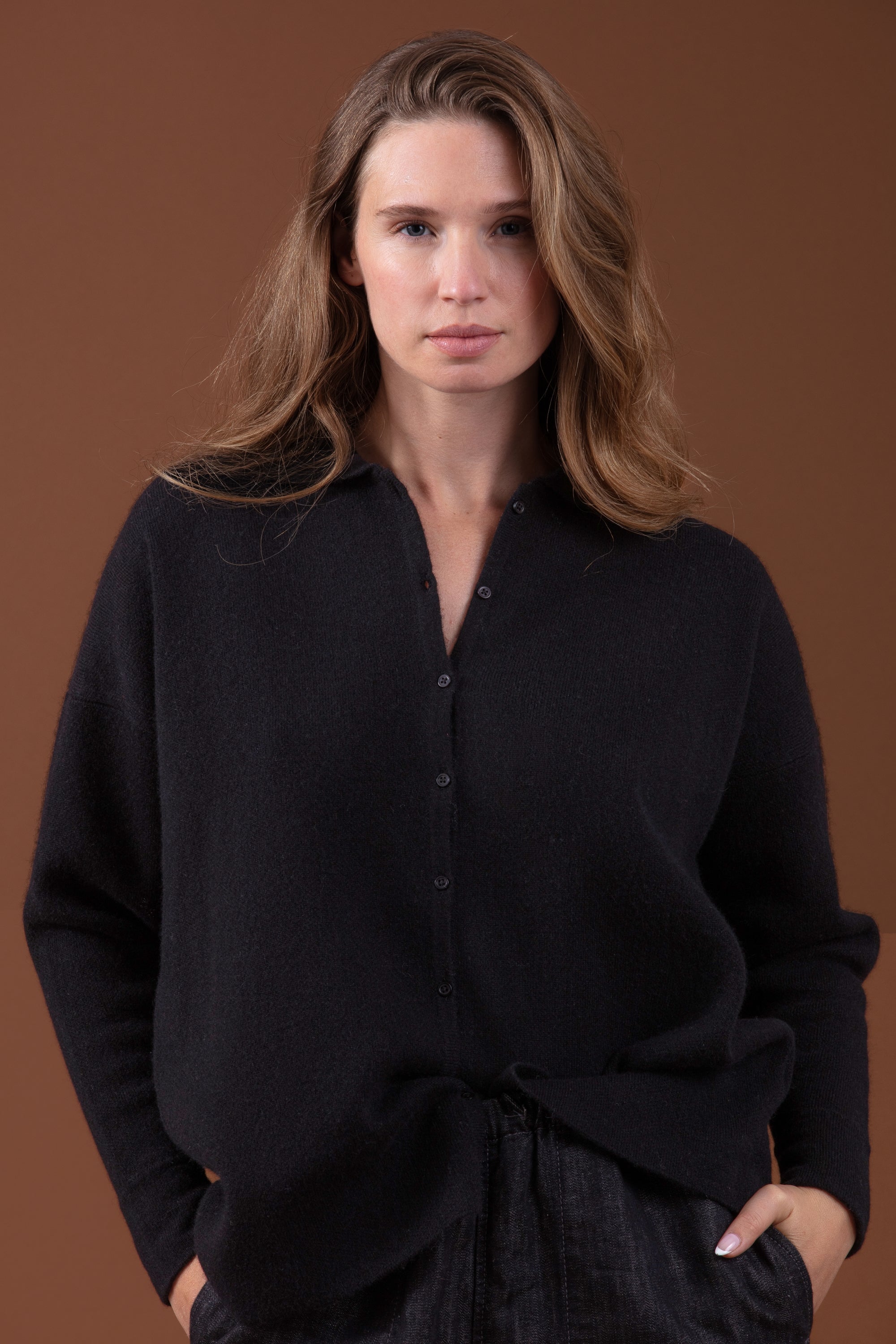 Poppy en cachemire femme - noir - Mahogany