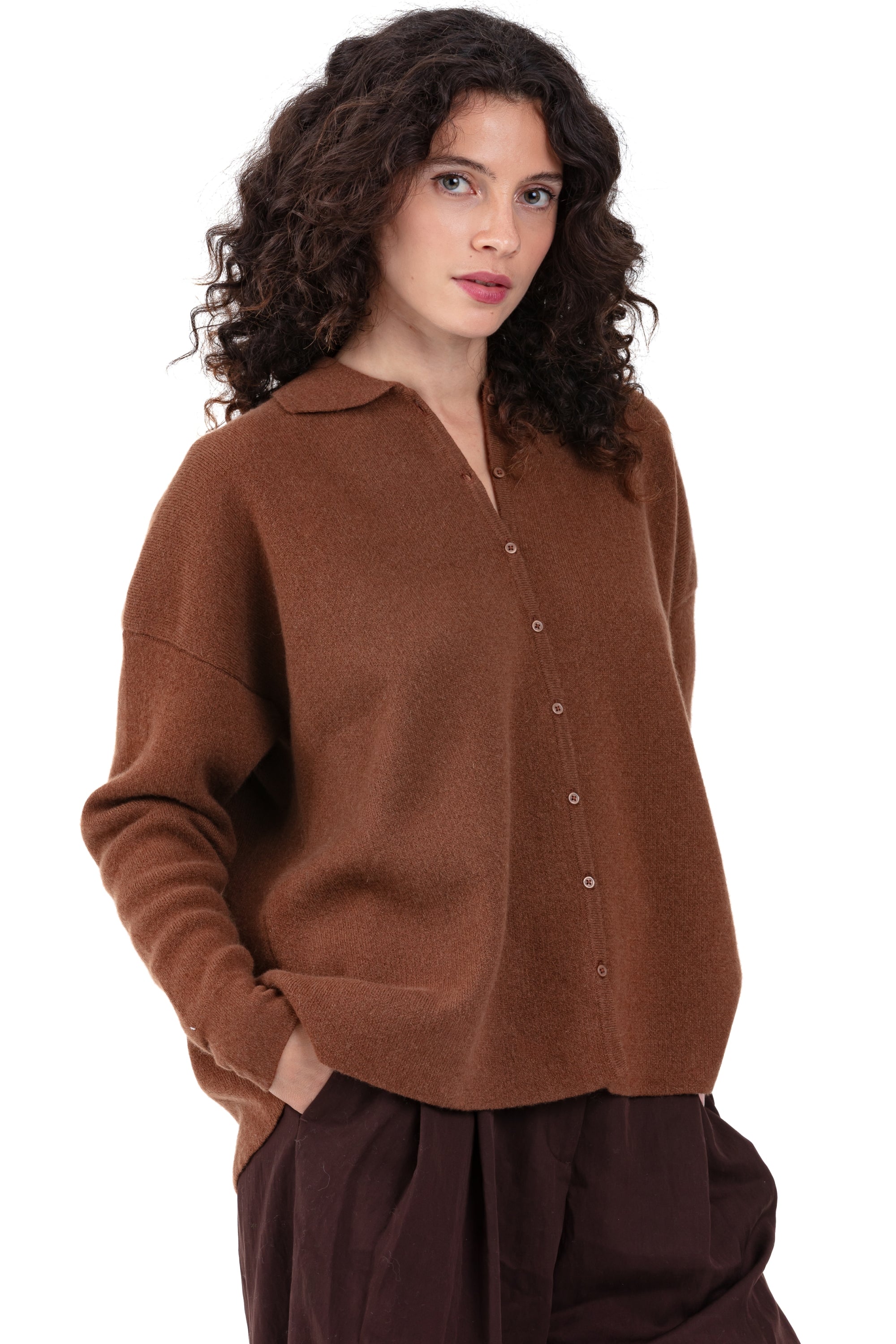Poppy en cachemire femme - syrup - Mahogany