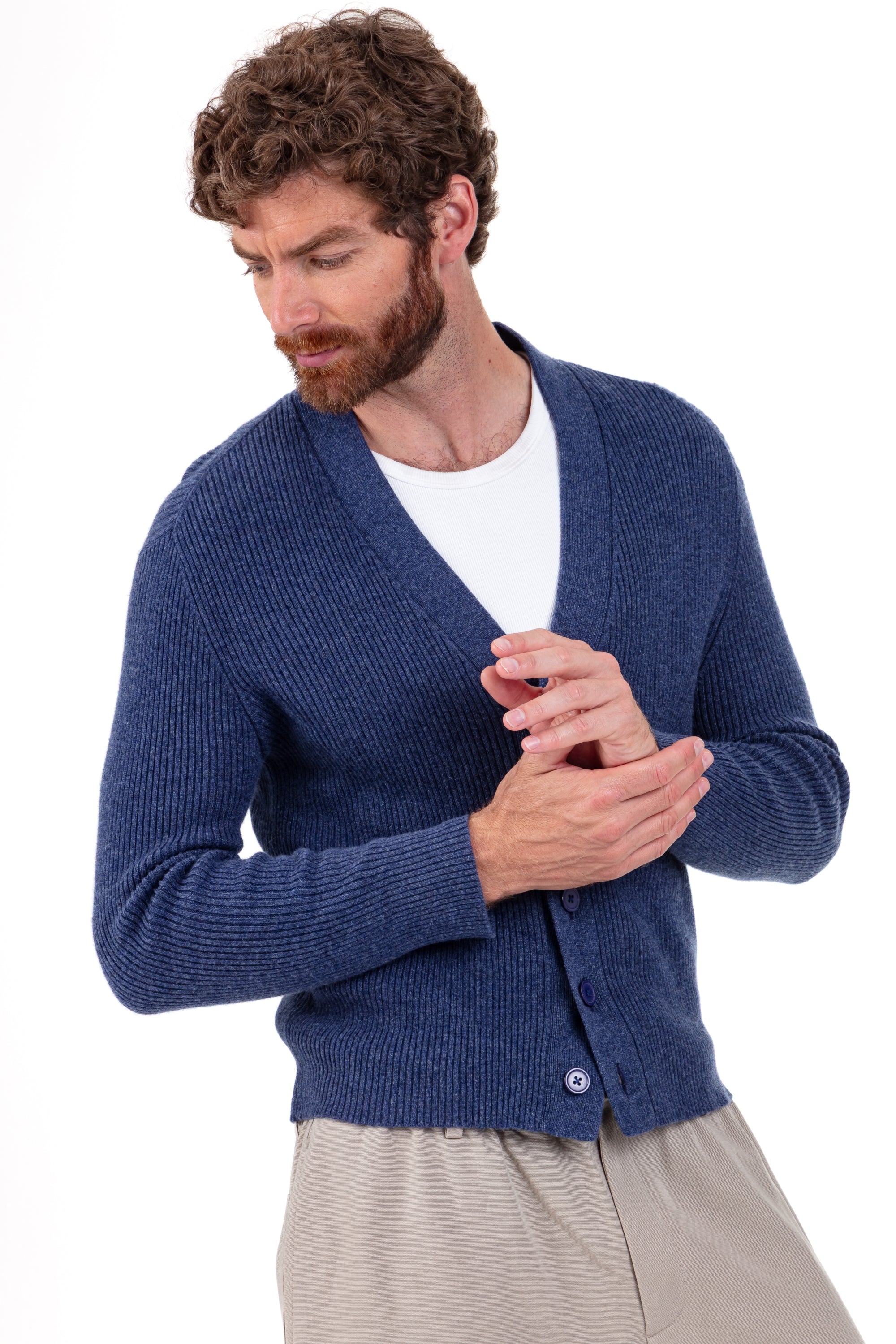 Porto en cachemire homme - Vue 2 - indigo - Mahogany