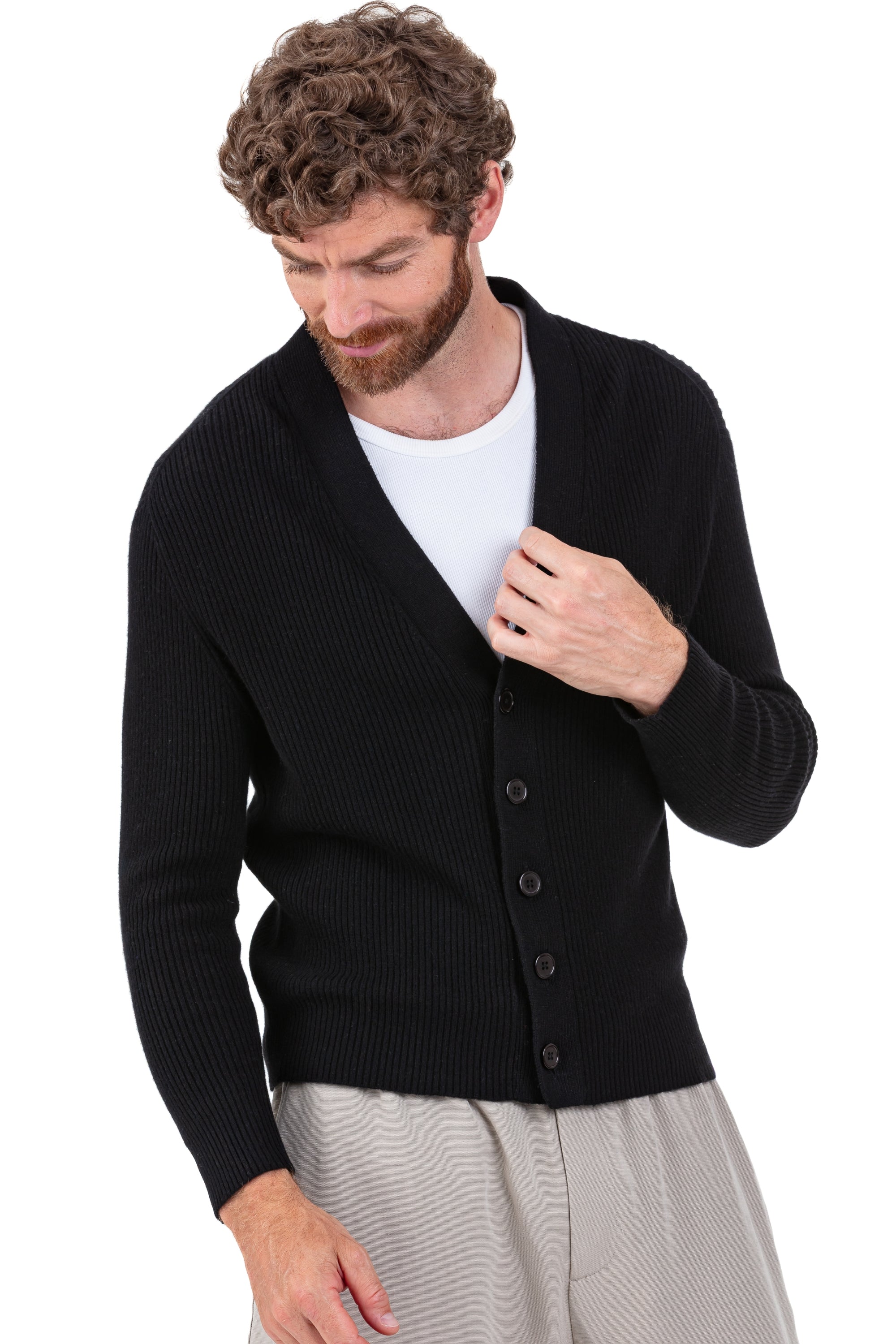 Porto en cachemire homme - noir - Mahogany