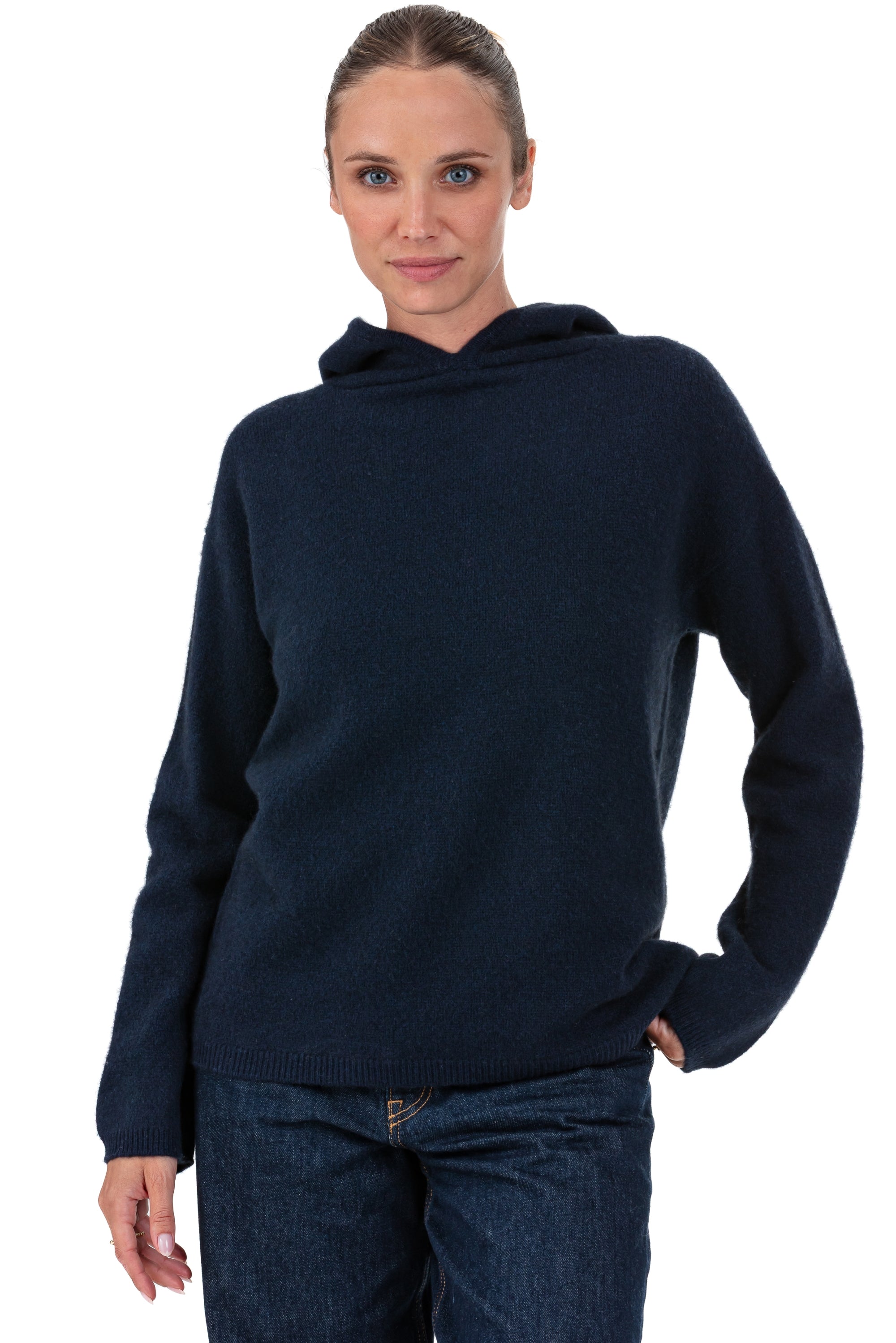 Pull en yak, 100 % Yak, femme, capuche, coupe droite, manches longues, fine, , Mahogany