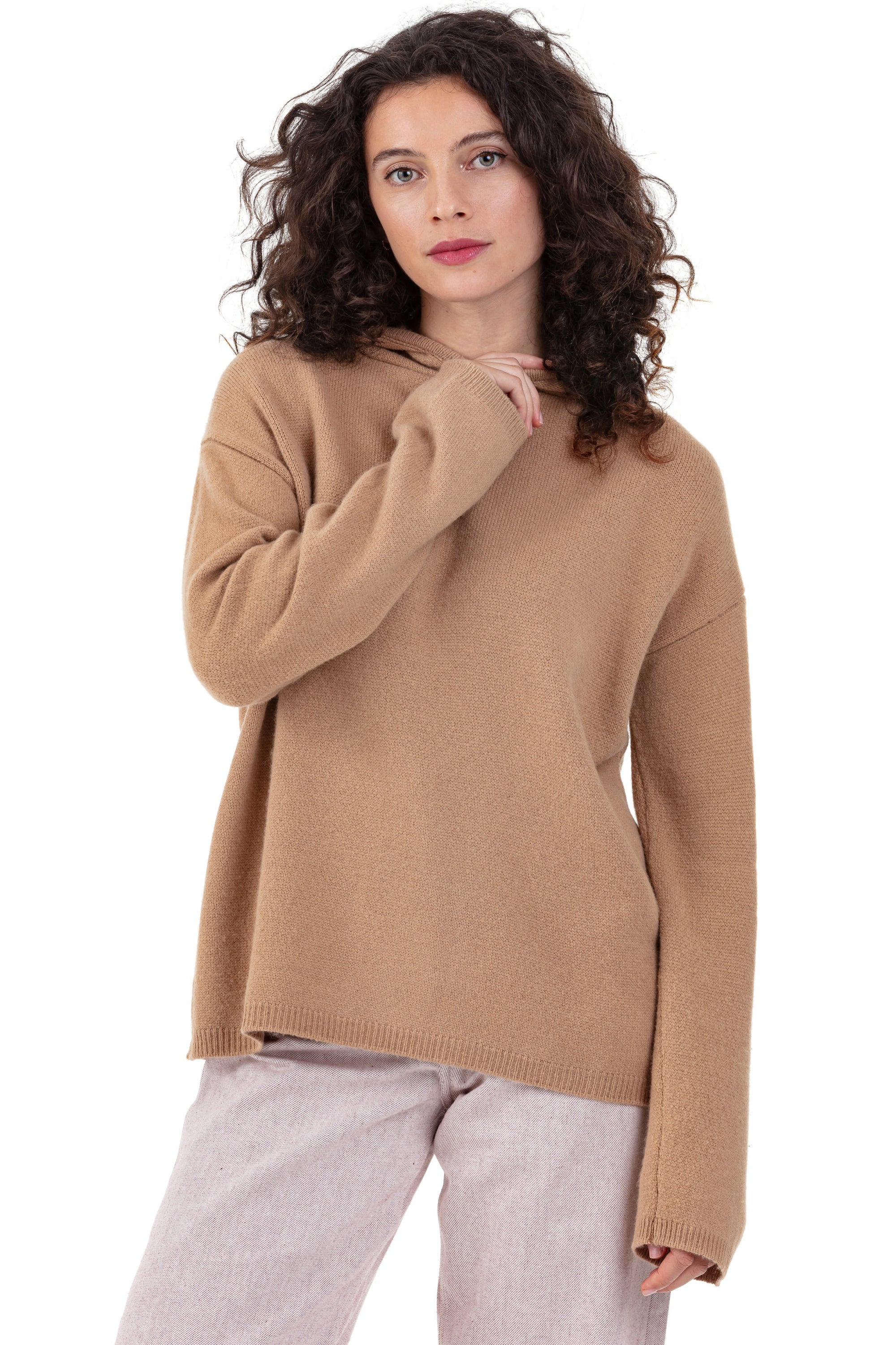 Prune en yak femme - camello - Mahogany