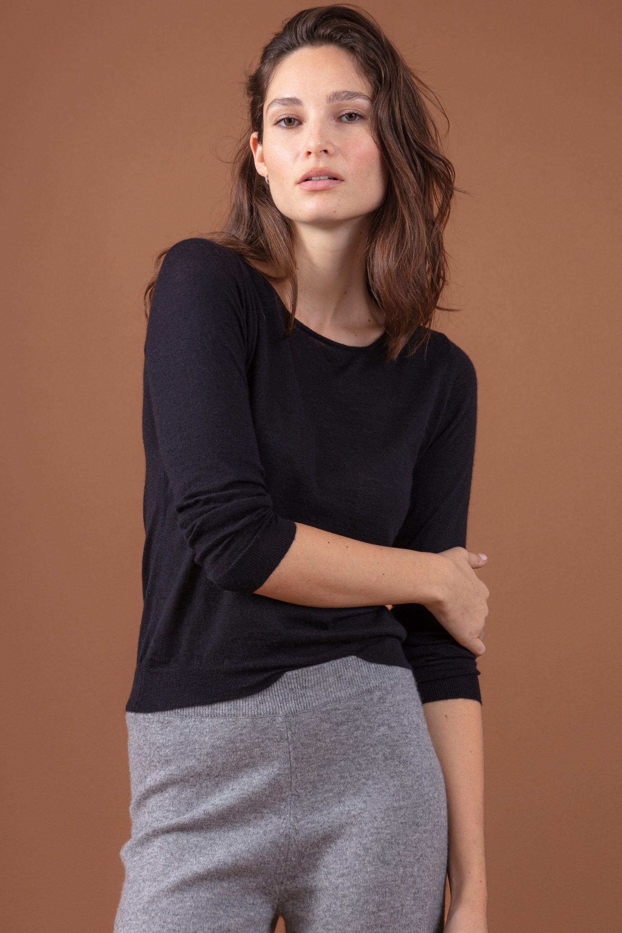 Puebla en duvet de cachemire femme - noir - Mahogany