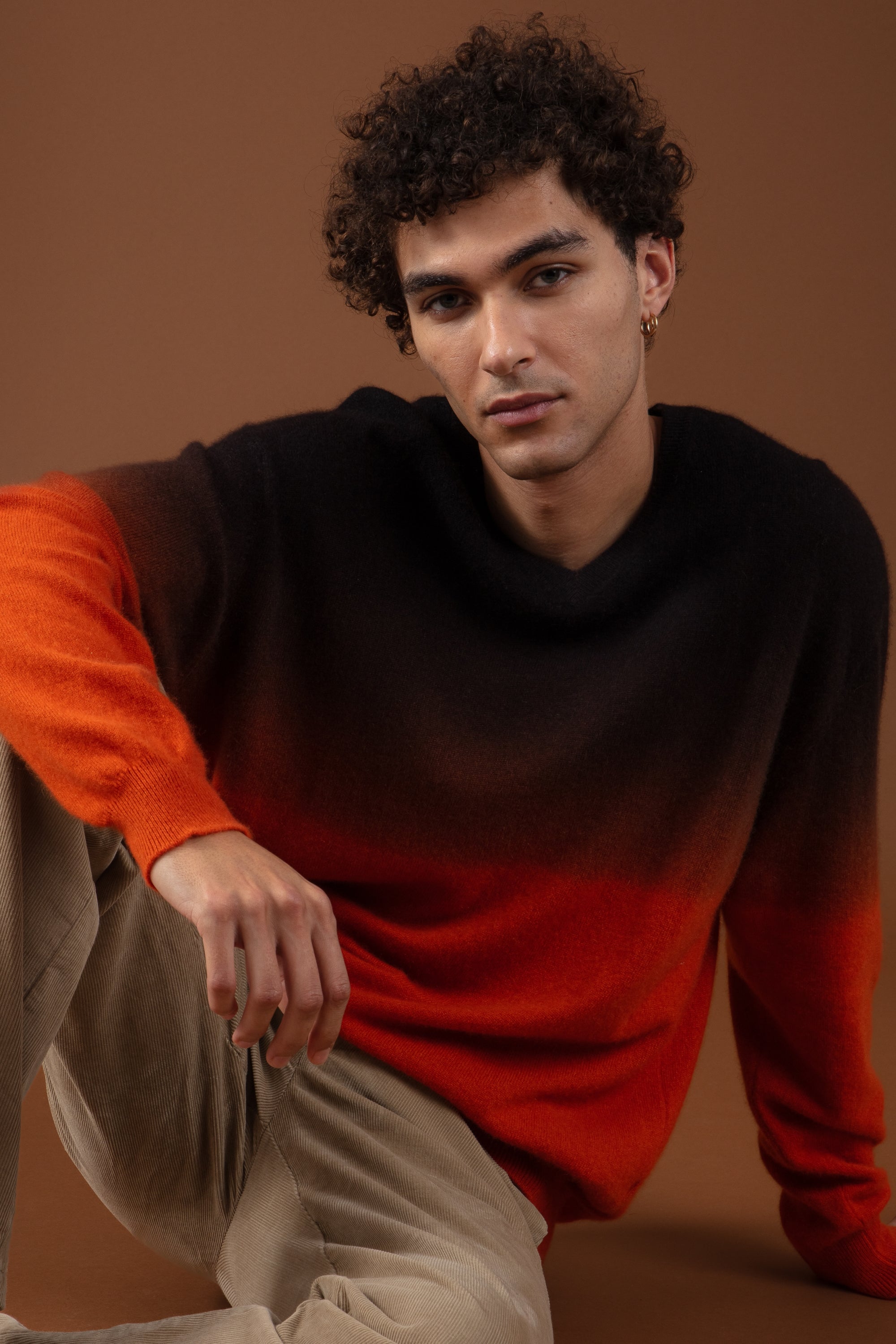 Telaviv en cachemire homme - noir / marmelade - Mahogany