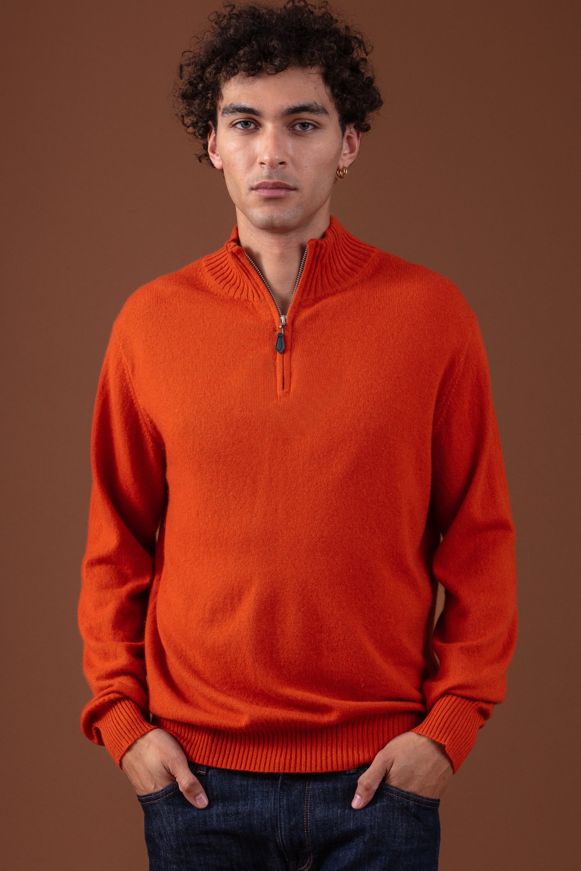Chazam en cachemire homme - marmelade - Mahogany