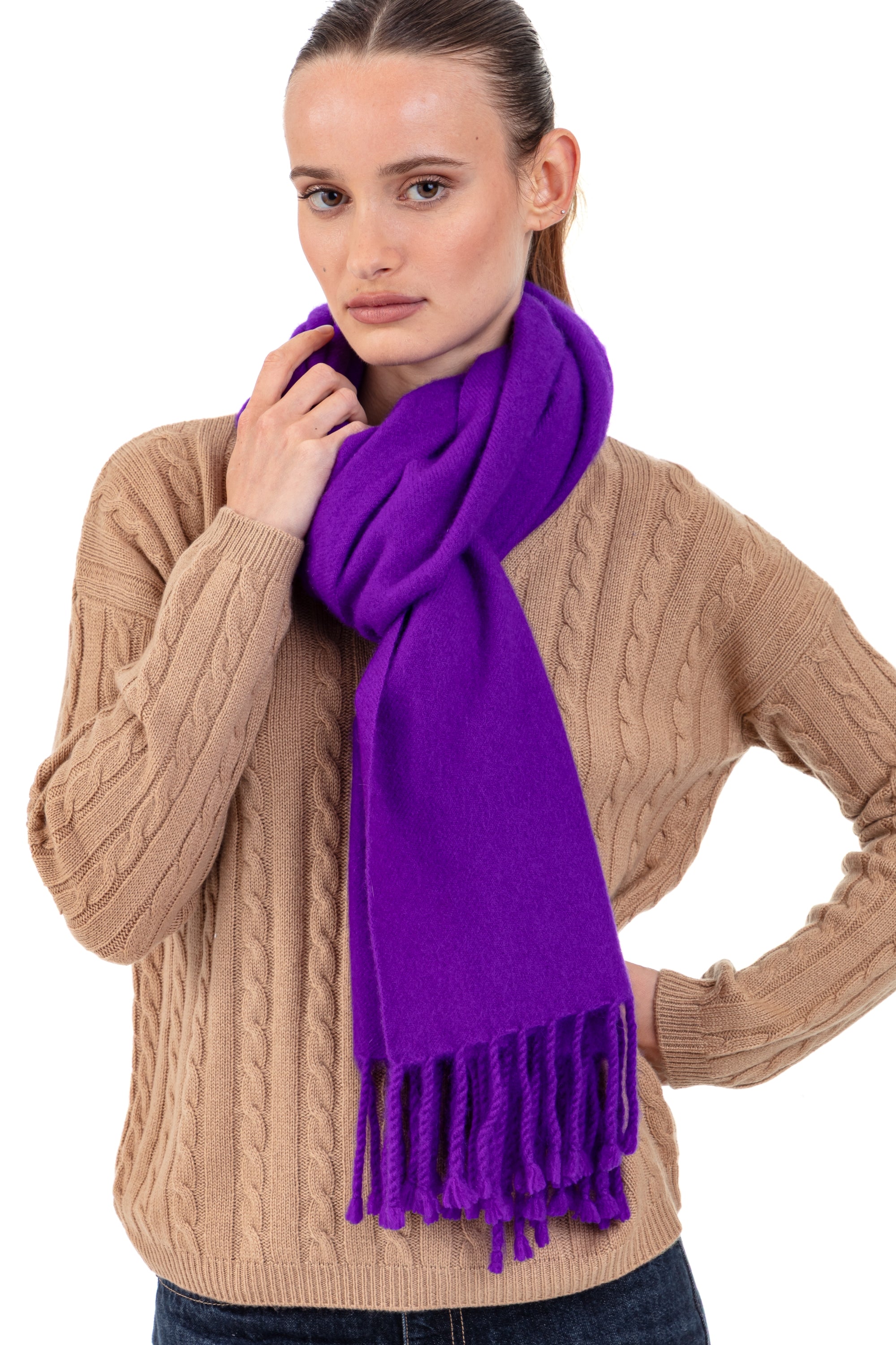 Portovecchio en cocoon cachemire mixte - violet - Mahogany