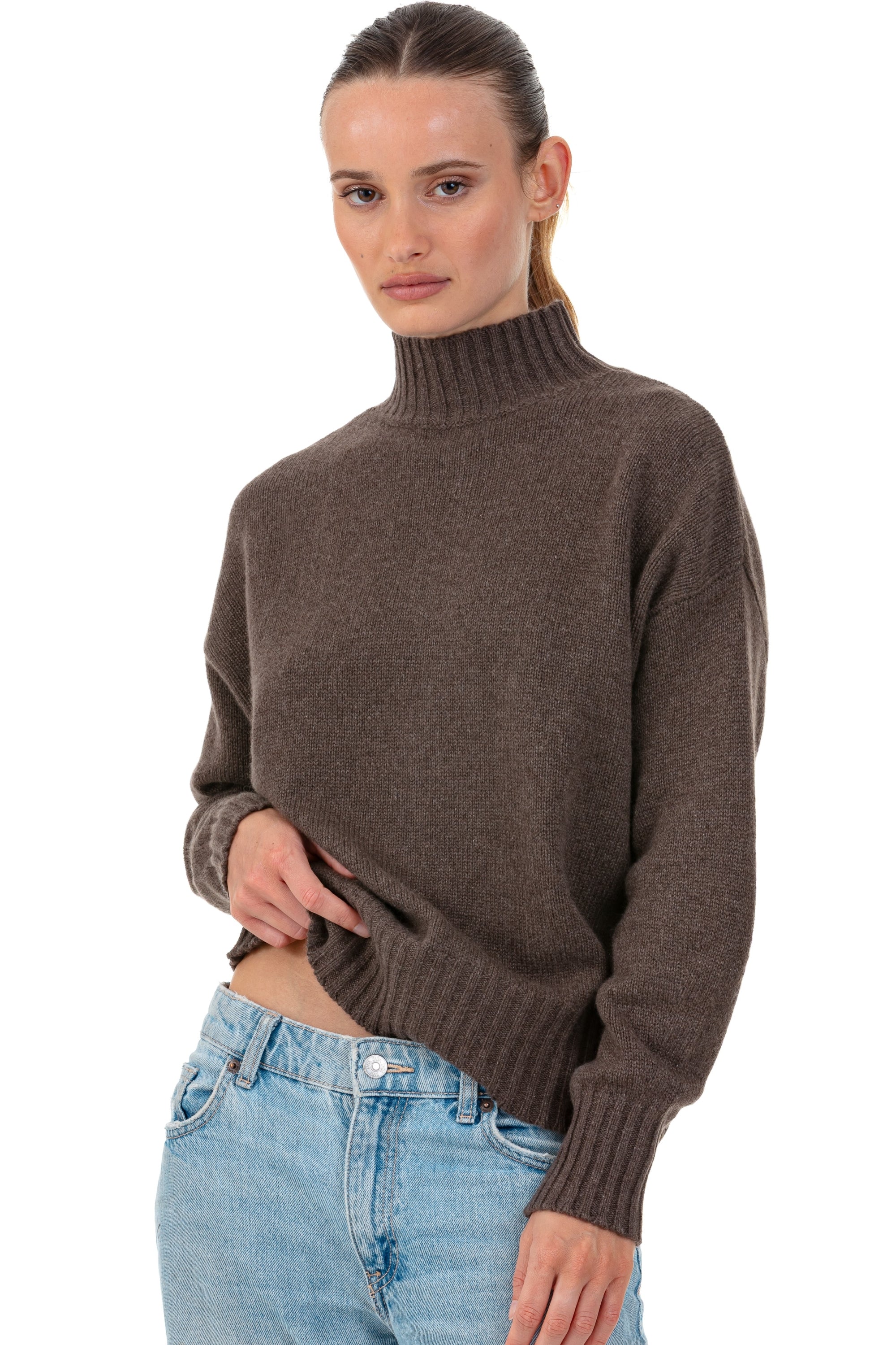 Daniella en cachemire femme - marron chiné - Mahogany