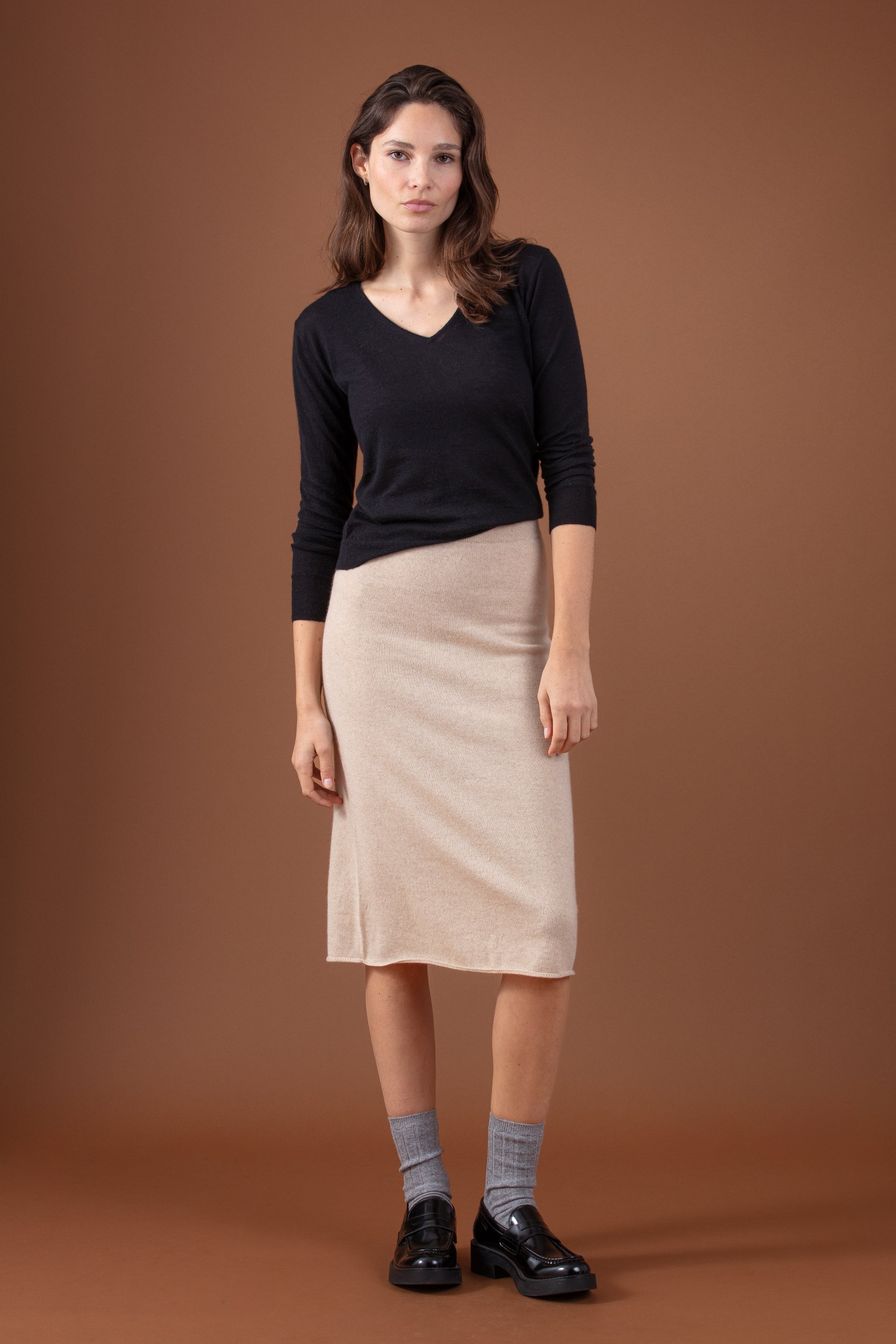 Regina en cachemire femme - natural beige - Mahogany