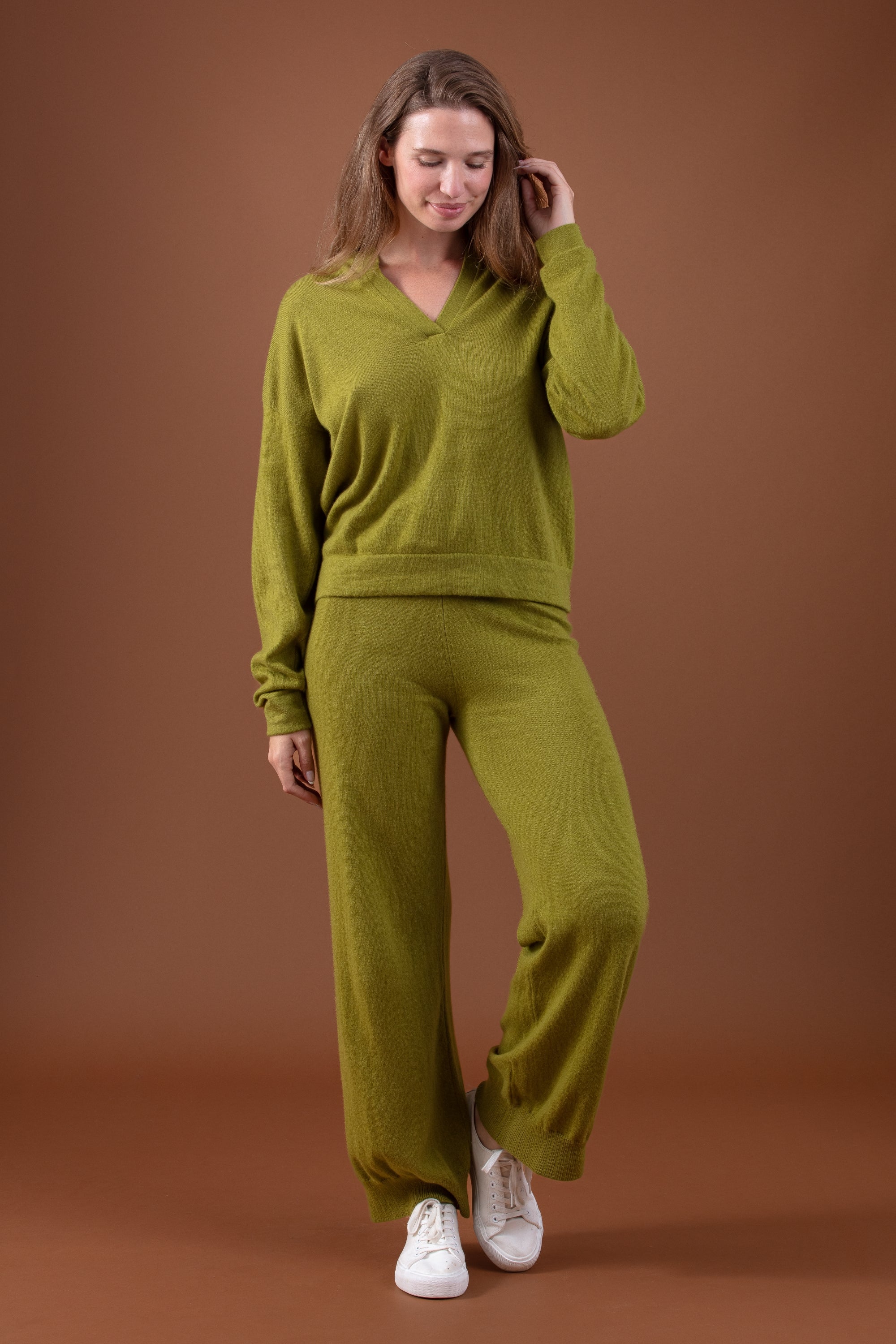 Reese en cachemire femme - woodbine - Mahogany