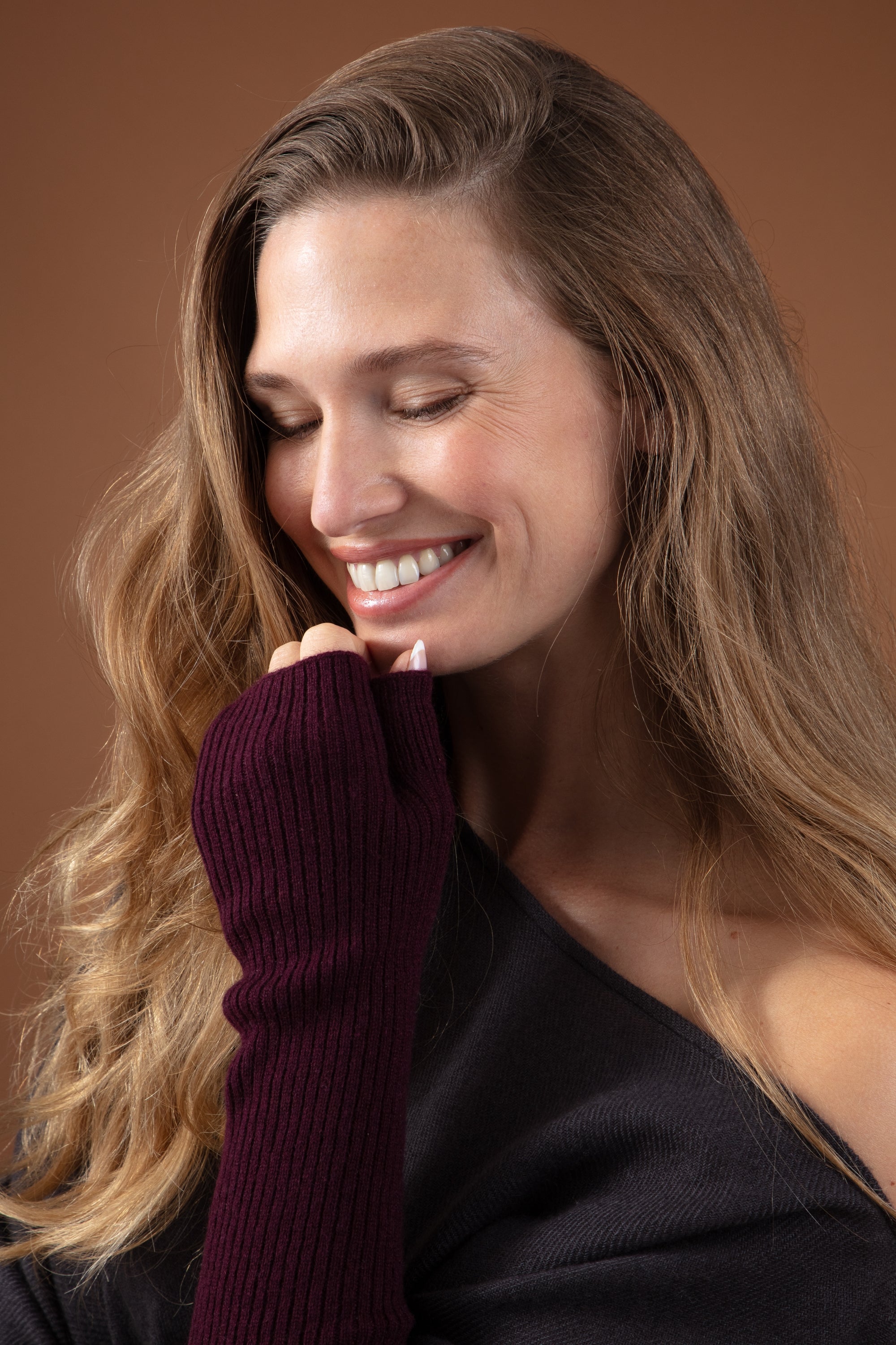 Rain en cachemire femme - bordeaux - Mahogany