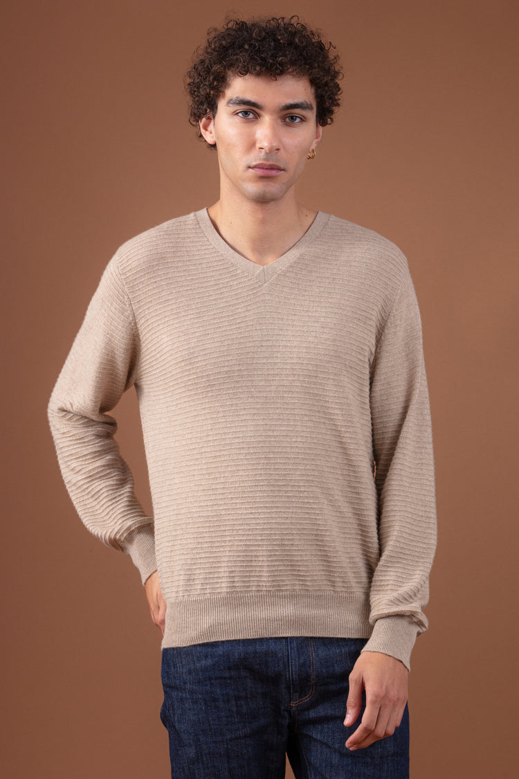 Redon en cachemire homme - natural stone - Mahogany