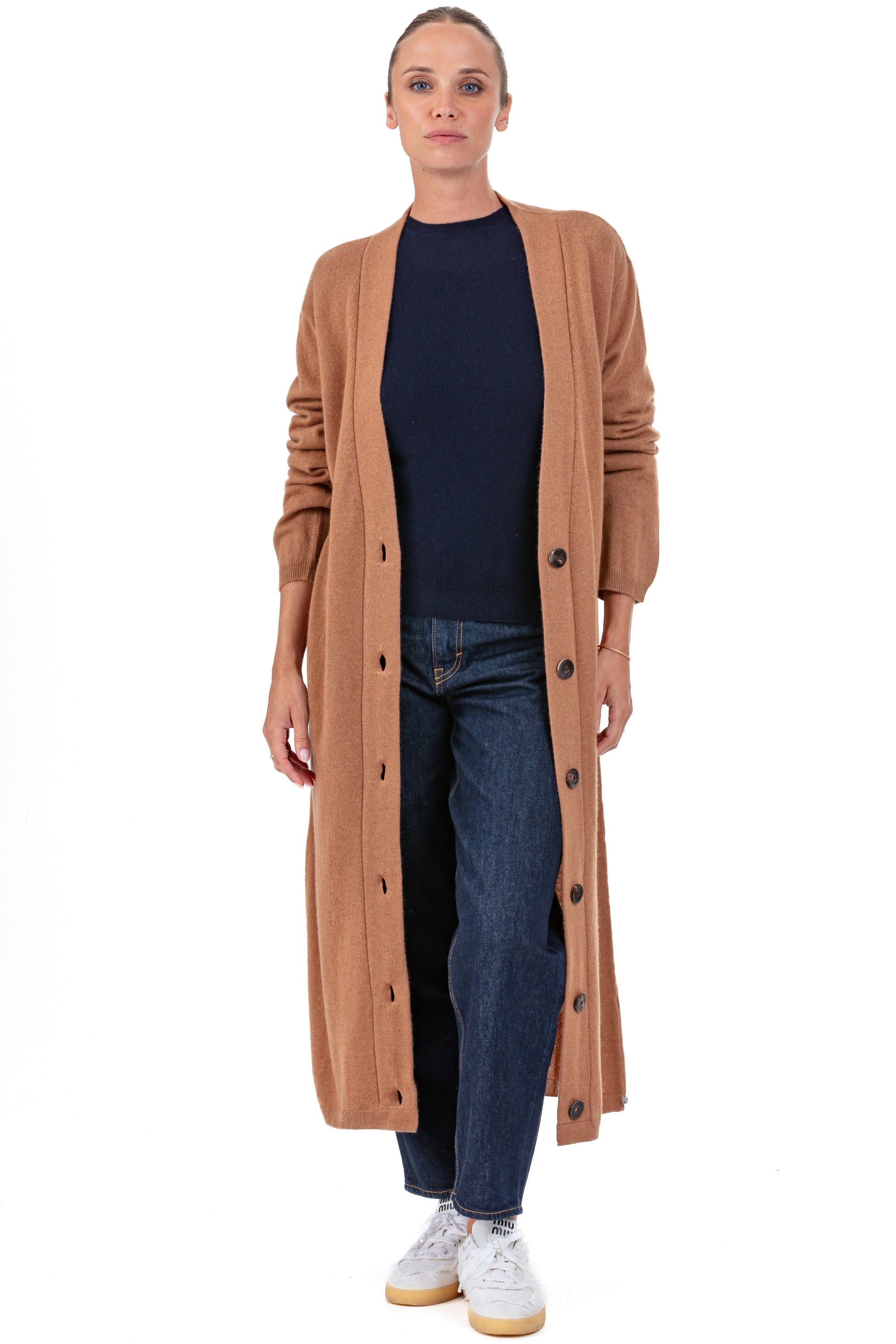 Gilet en cachemire, 100 % Cachemire, femme, col col v, fermeture à boutons, coupe droite, manches longues, fine, , Mahogany