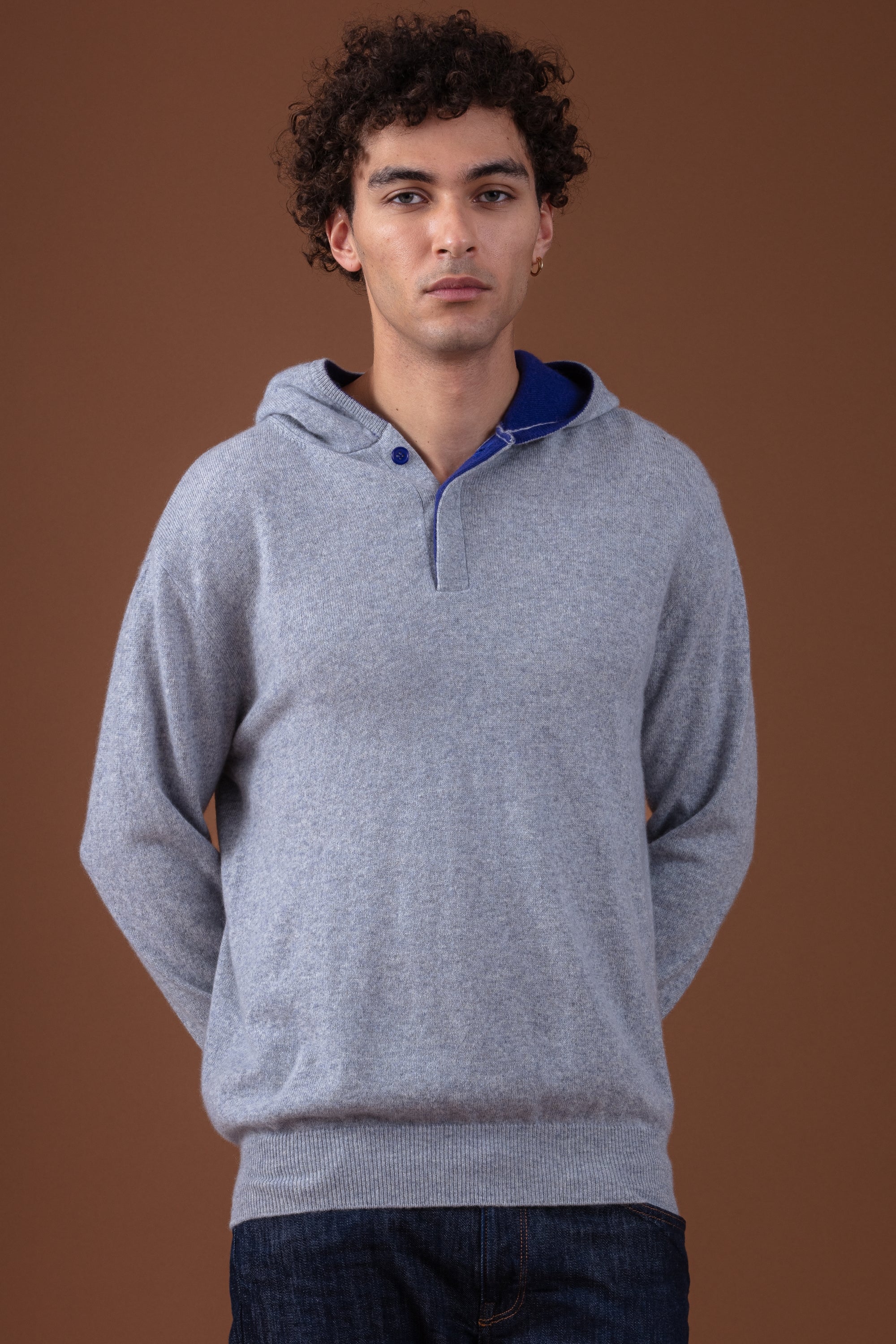 Riverview en cachemire homme - quarry / ultra marine - Mahogany