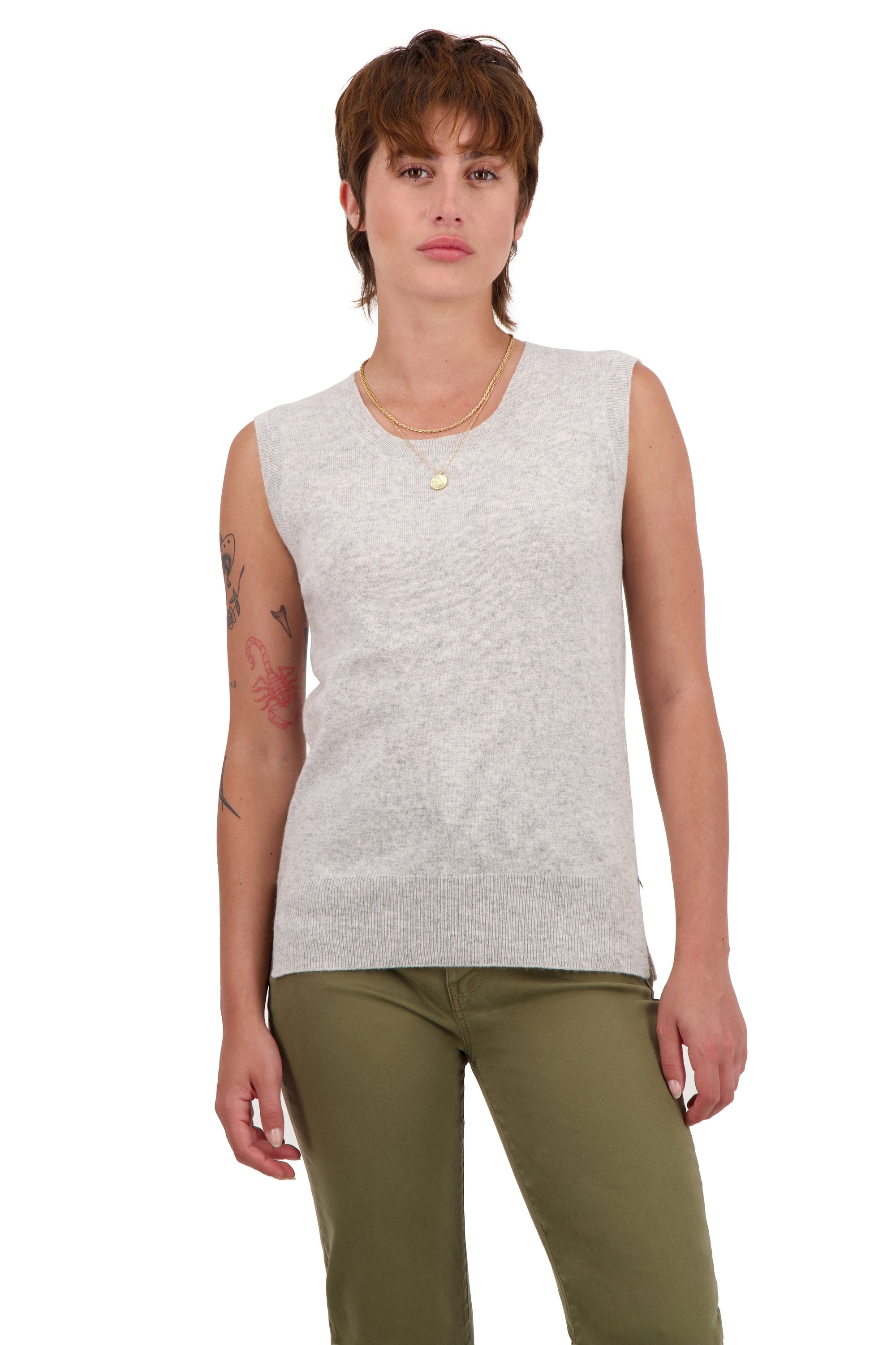 Rati en cachemire femme - flanelle chiné - Mahogany