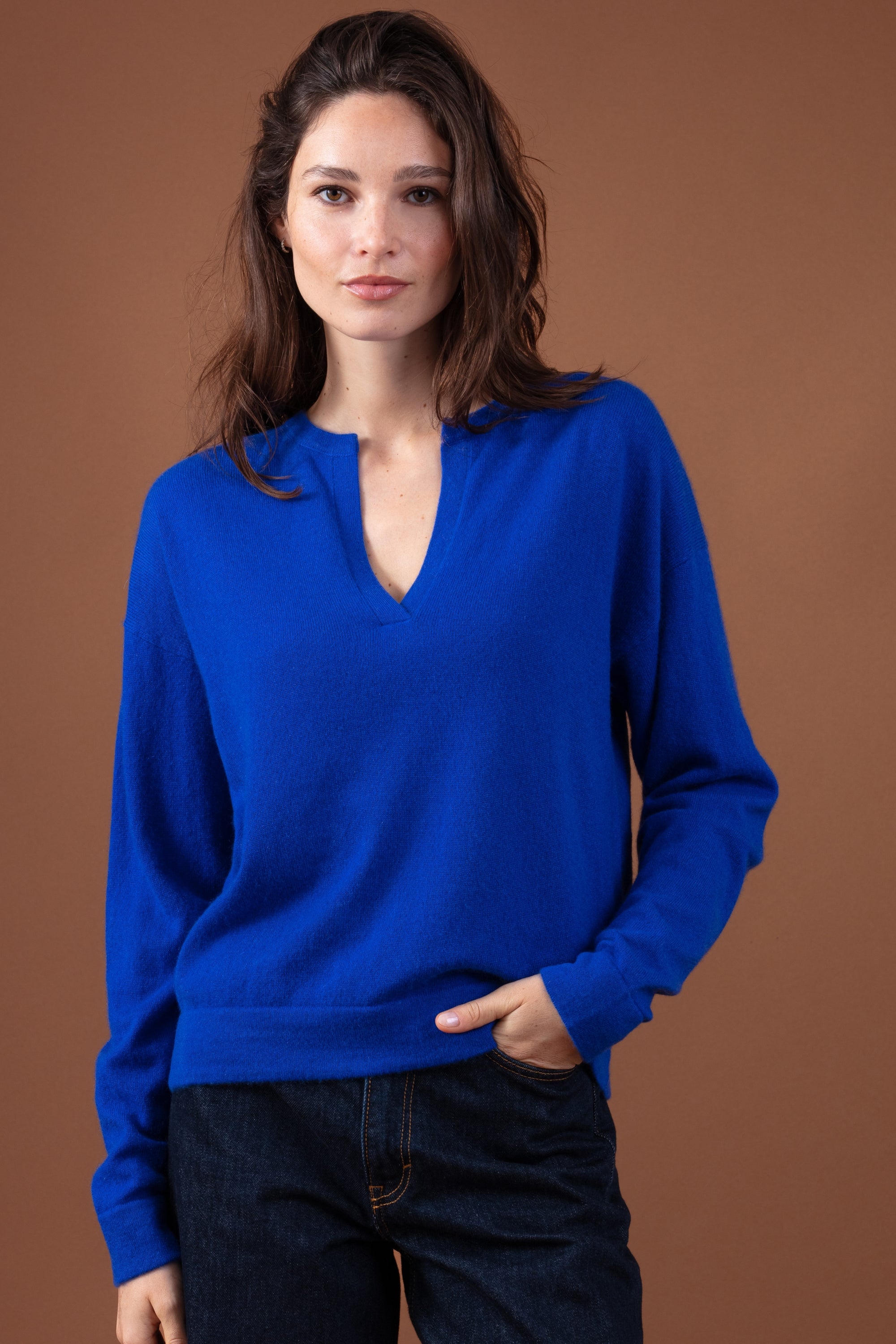 Rellule en cachemire femme - bleu lapis - Mahogany