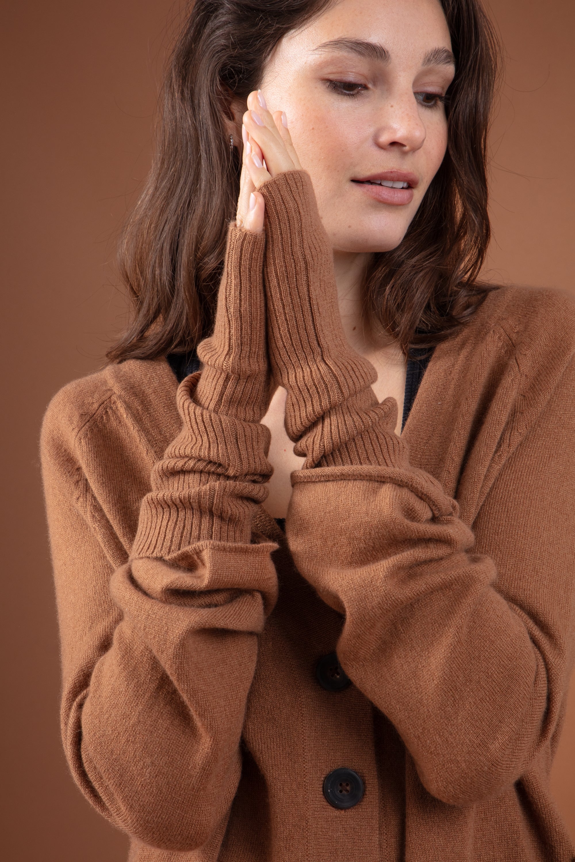 Rain en cachemire femme - butterscotch - Mahogany