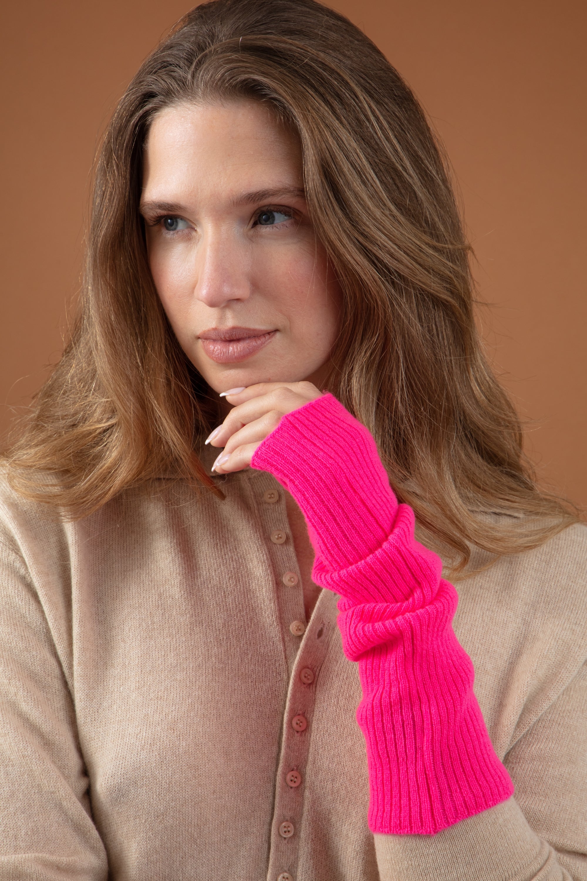 Rain en cachemire femme - dayglo - Mahogany