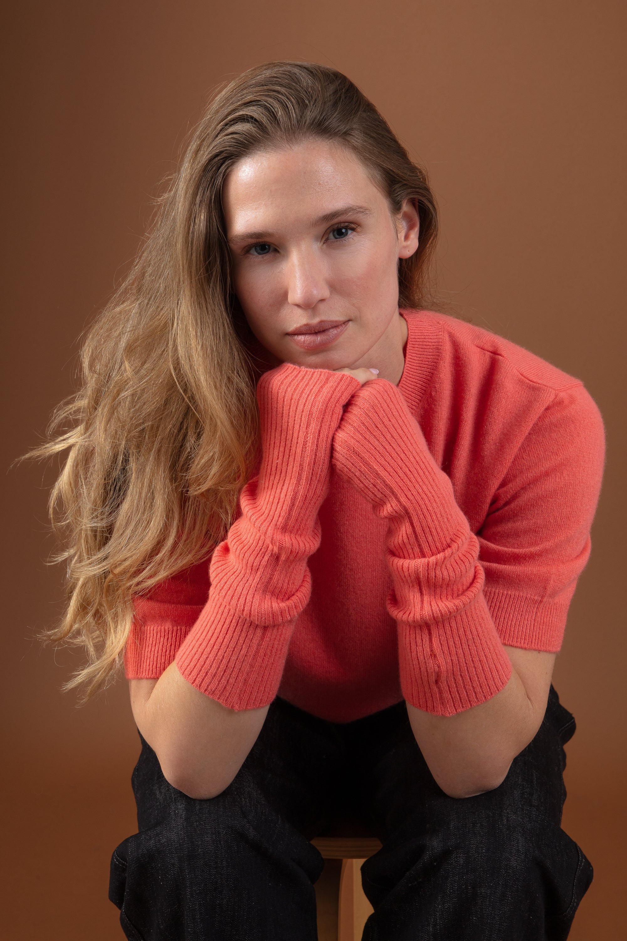 Rain en cachemire femme - peach - Mahogany