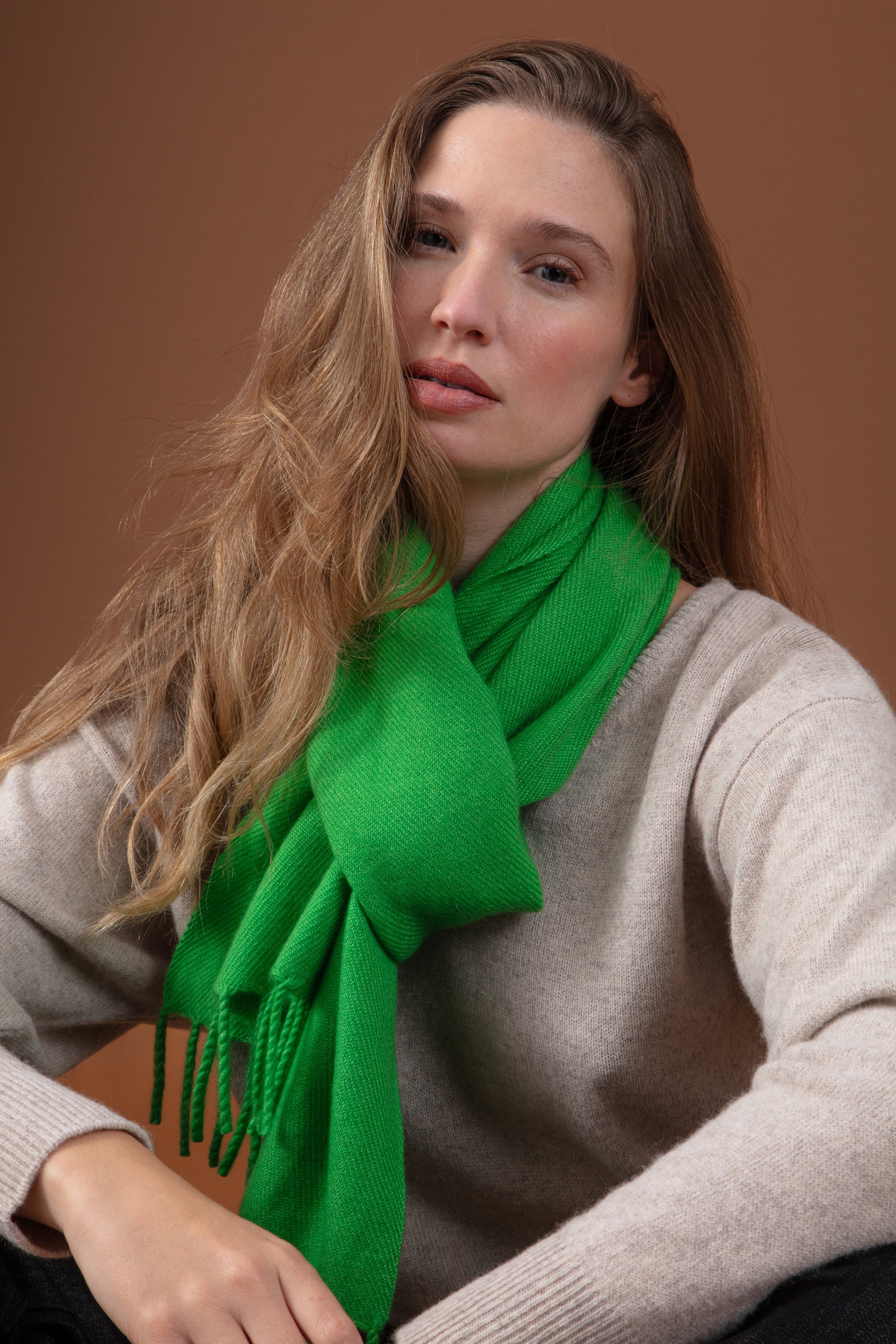 Rêve en cachemire mixte - flash green - Mahogany