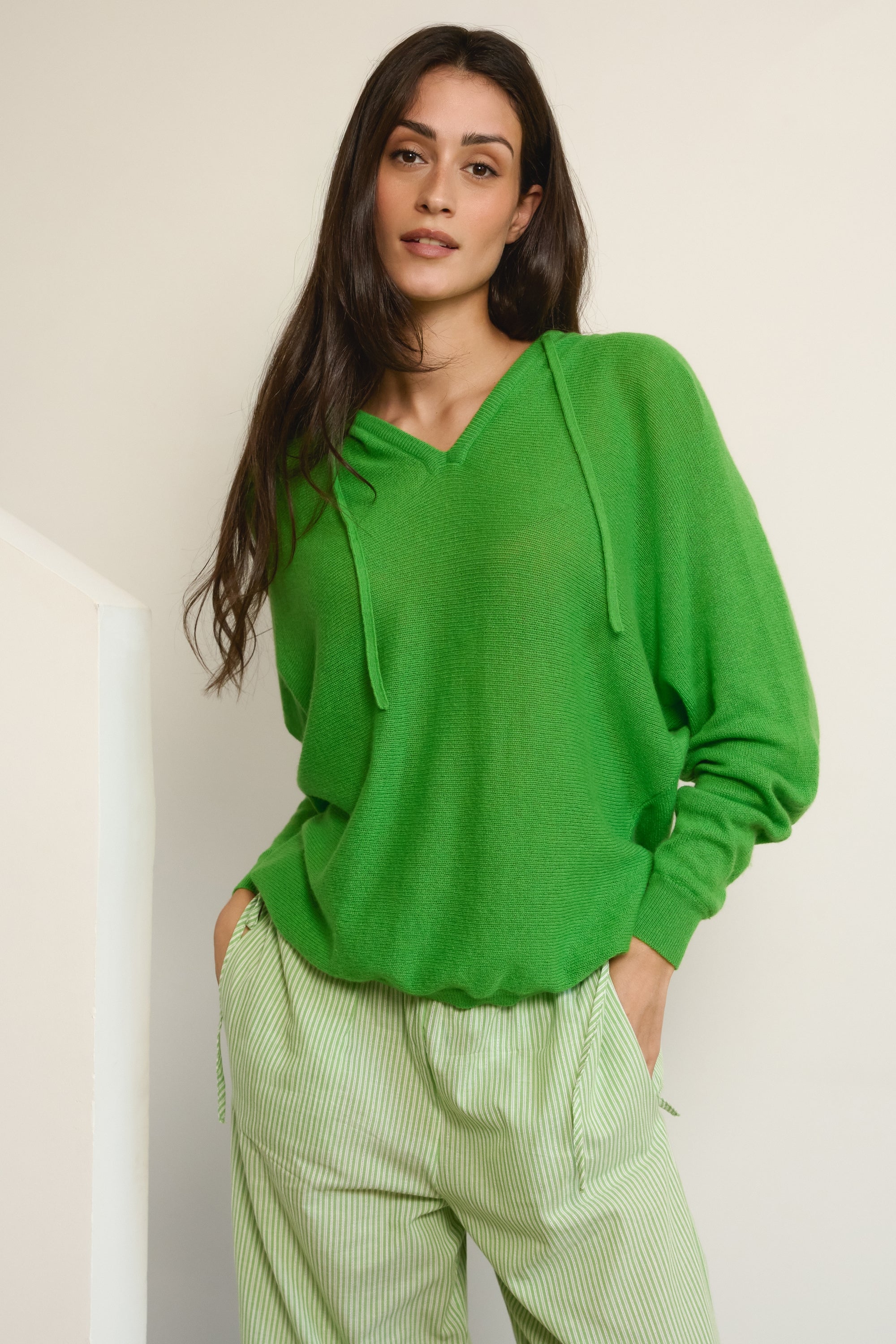 Sweatshirt en cachemire, 100 % Cachemire, femme, capuche, coupe oversize, manches longues, fine, , Mahogany