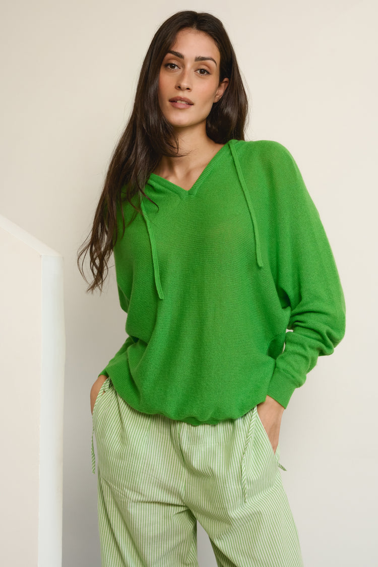 Sweatshirt en cachemire, 100 % Cachemire, femme, capuche, coupe oversize, manches longues, fine, , Mahogany