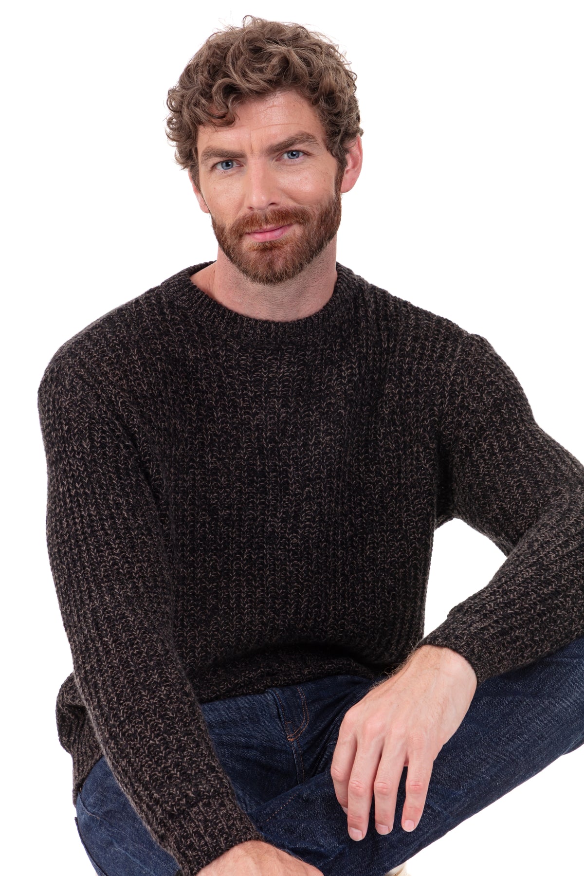 Paulin en cachemire homme - noir / marron chiné - Mahogany