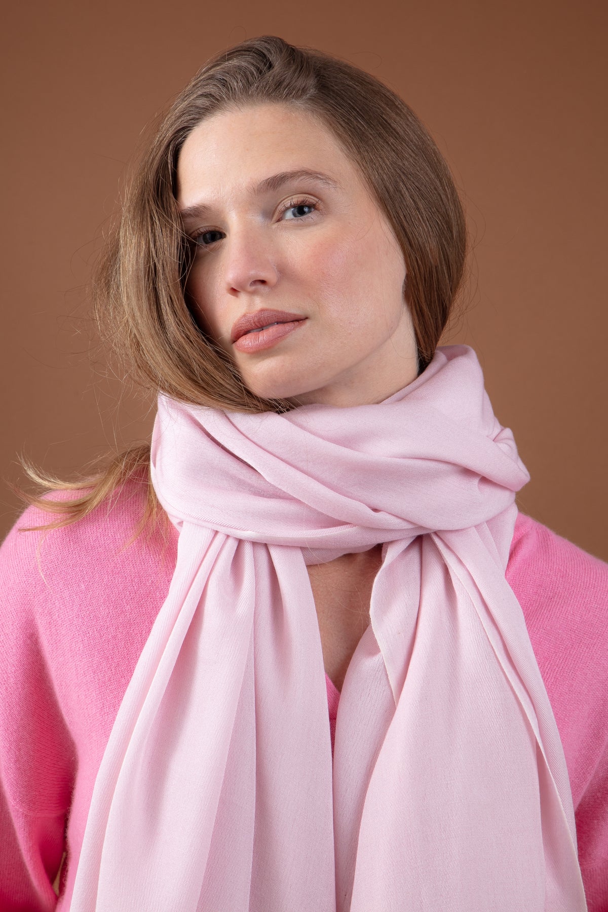 Adèle en cachemire et soie mixte - rose pâle - Mahogany