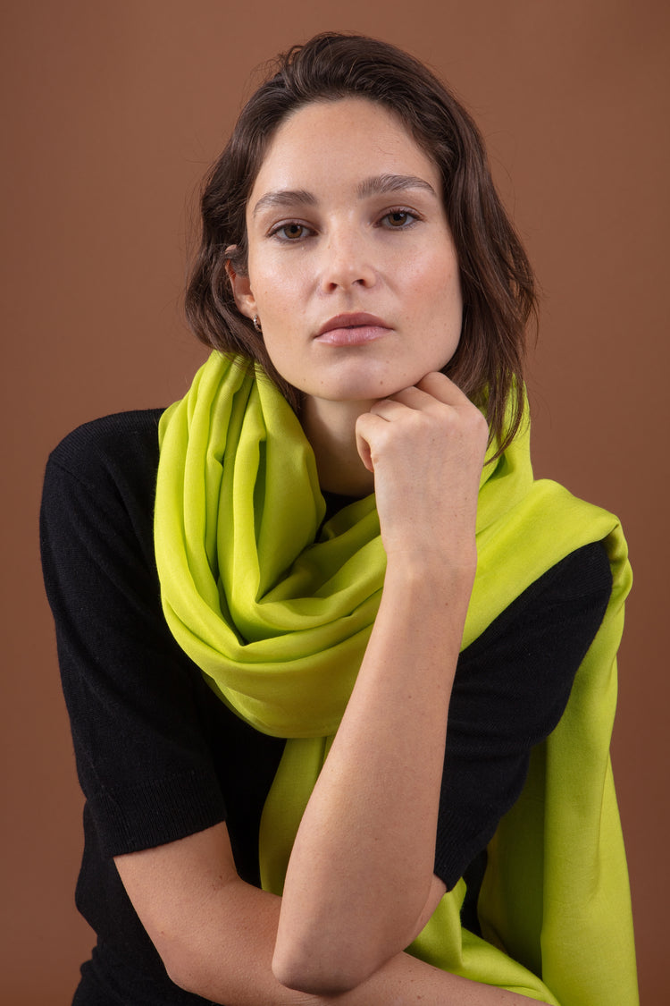 Adèle en cachemire et soie mixte - vert pétillant - Mahogany