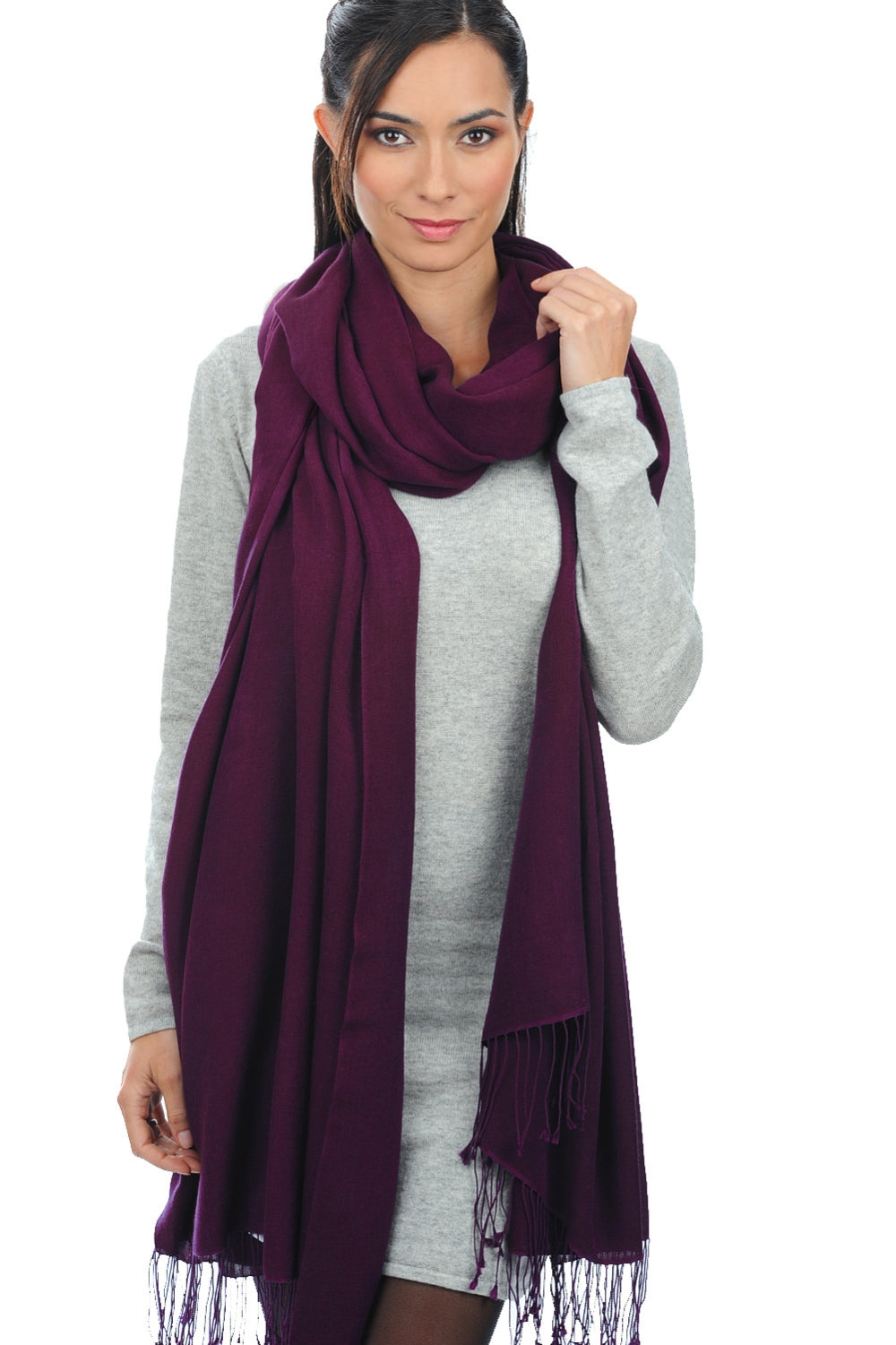Adèle en cachemire et soie mixte - violet très vif - Mahogany