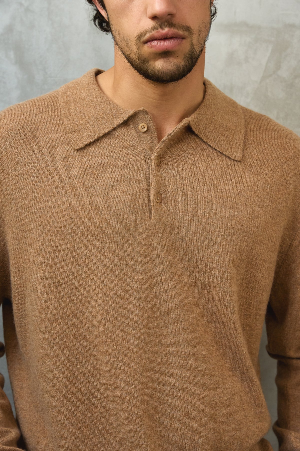 Alexandre en cachemire homme - Vue 2 - camel chiné - Mahogany
