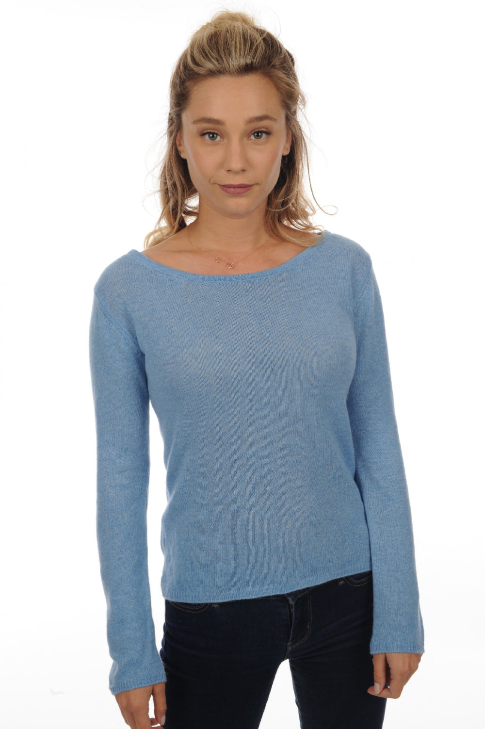 Caleen en cachemire femme - bleu azur chiné - Mahogany