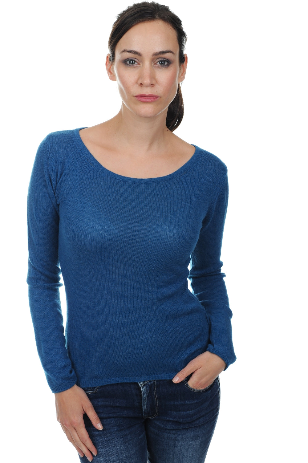Caleen en cachemire femme - bleu canard - Mahogany