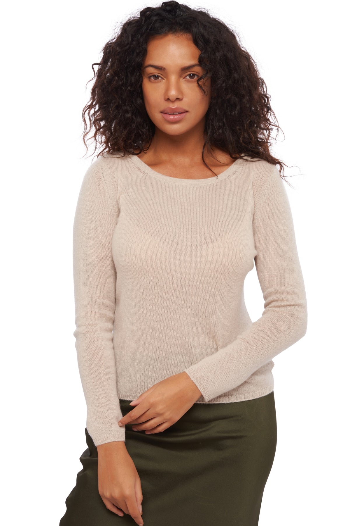 Caleen en cachemire femme - jute - Mahogany