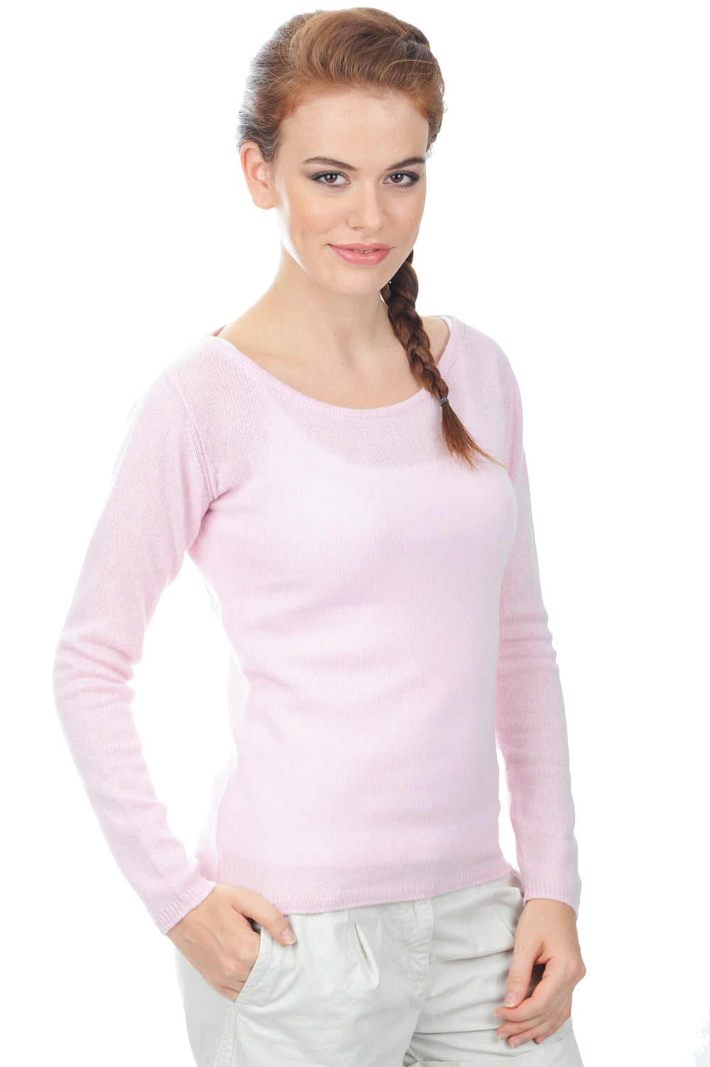 Caleen en cachemire femme - rose dragée - Mahogany