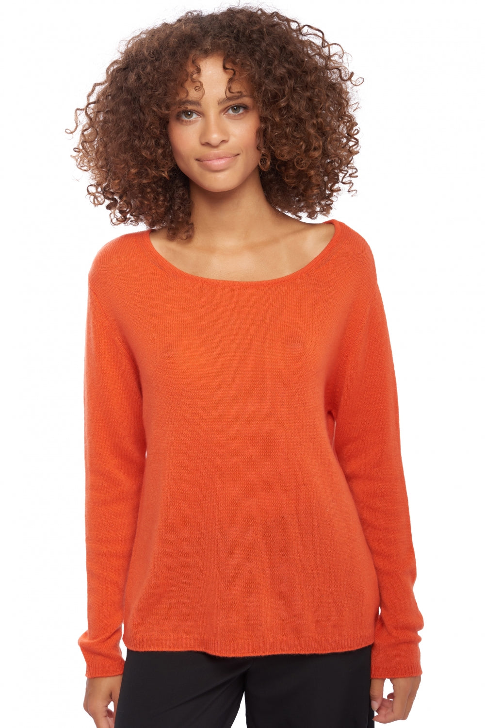 Caleen en cachemire femme - satsuma - Mahogany
