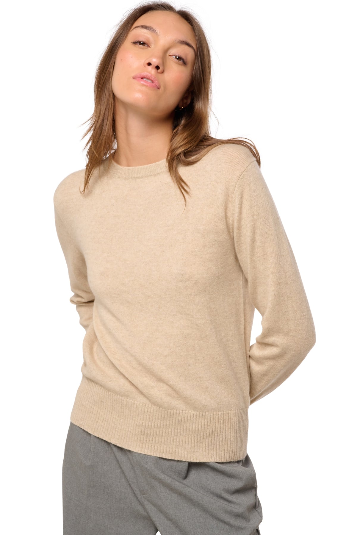 Daria en cachemire femme - Vue 1 - natural winter dawn - Mahogany