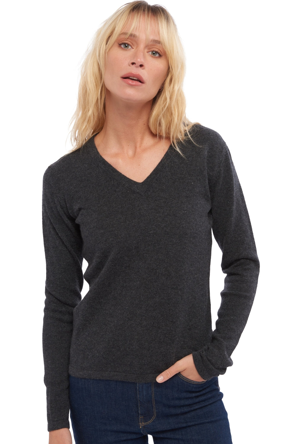 Emma en cachemire femme - anthracite chiné - Mahogany