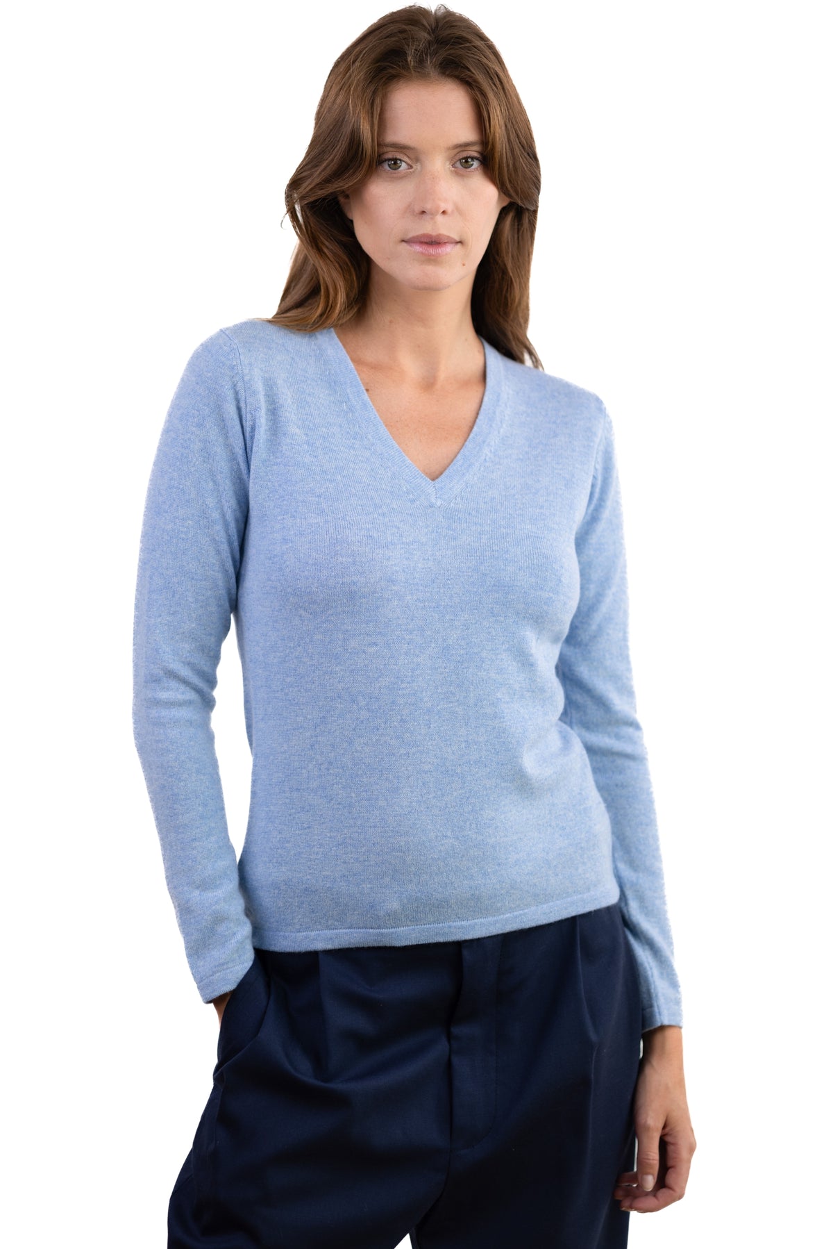 Emma en cachemire femme - bleu azur chiné - Mahogany