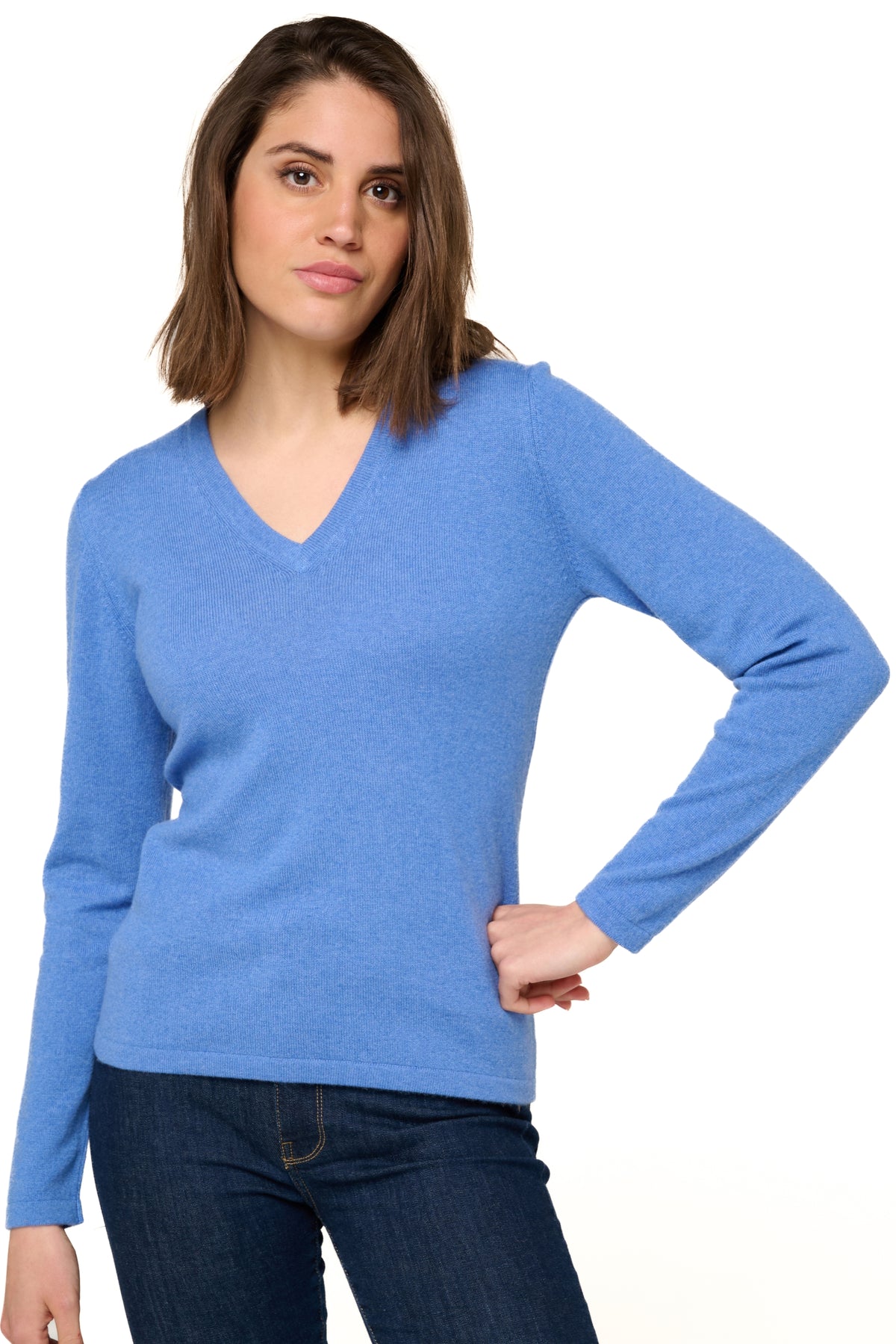Emma en cachemire femme - bleu chiné - Mahogany
