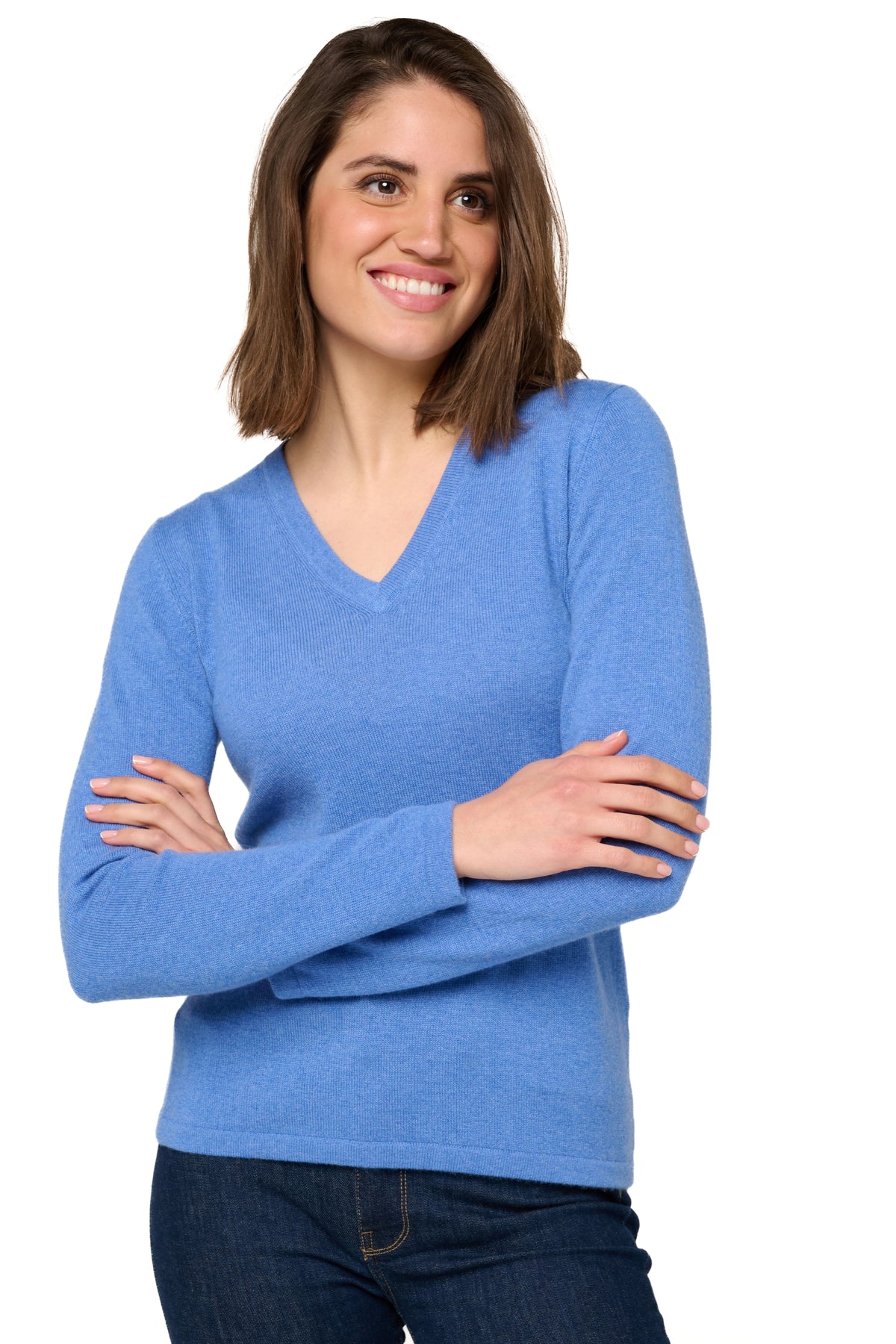 Emma en cachemire femme - Vue 1 - bleu chiné - Mahogany