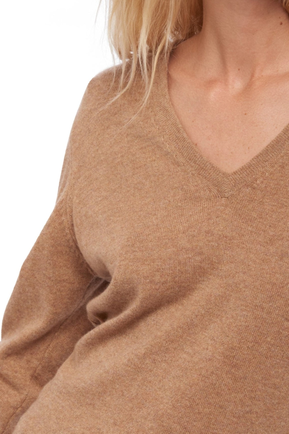 Emma en cachemire femme - Vue 2 - camel chiné - Mahogany