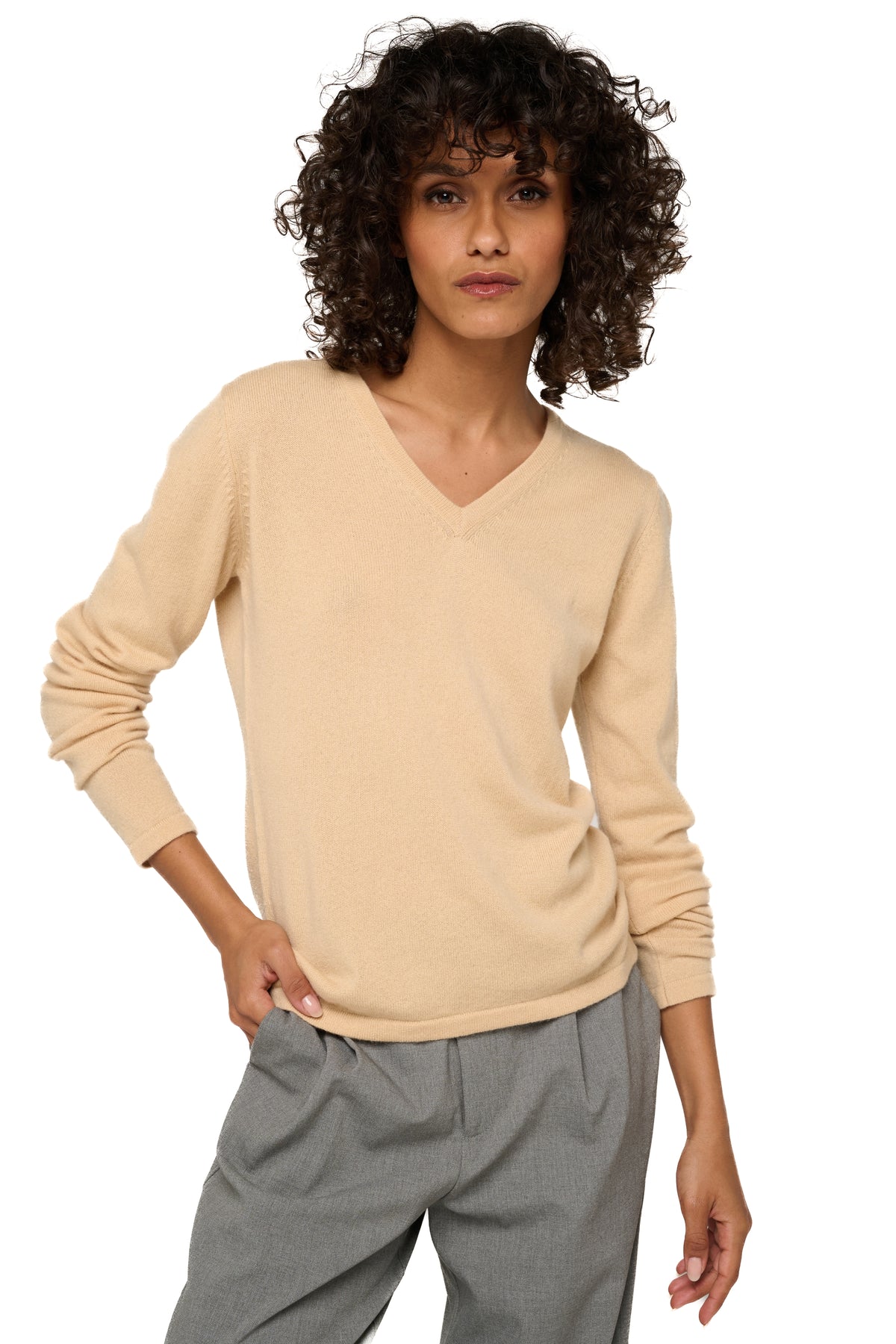 Emma en cachemire femme - honey - Mahogany