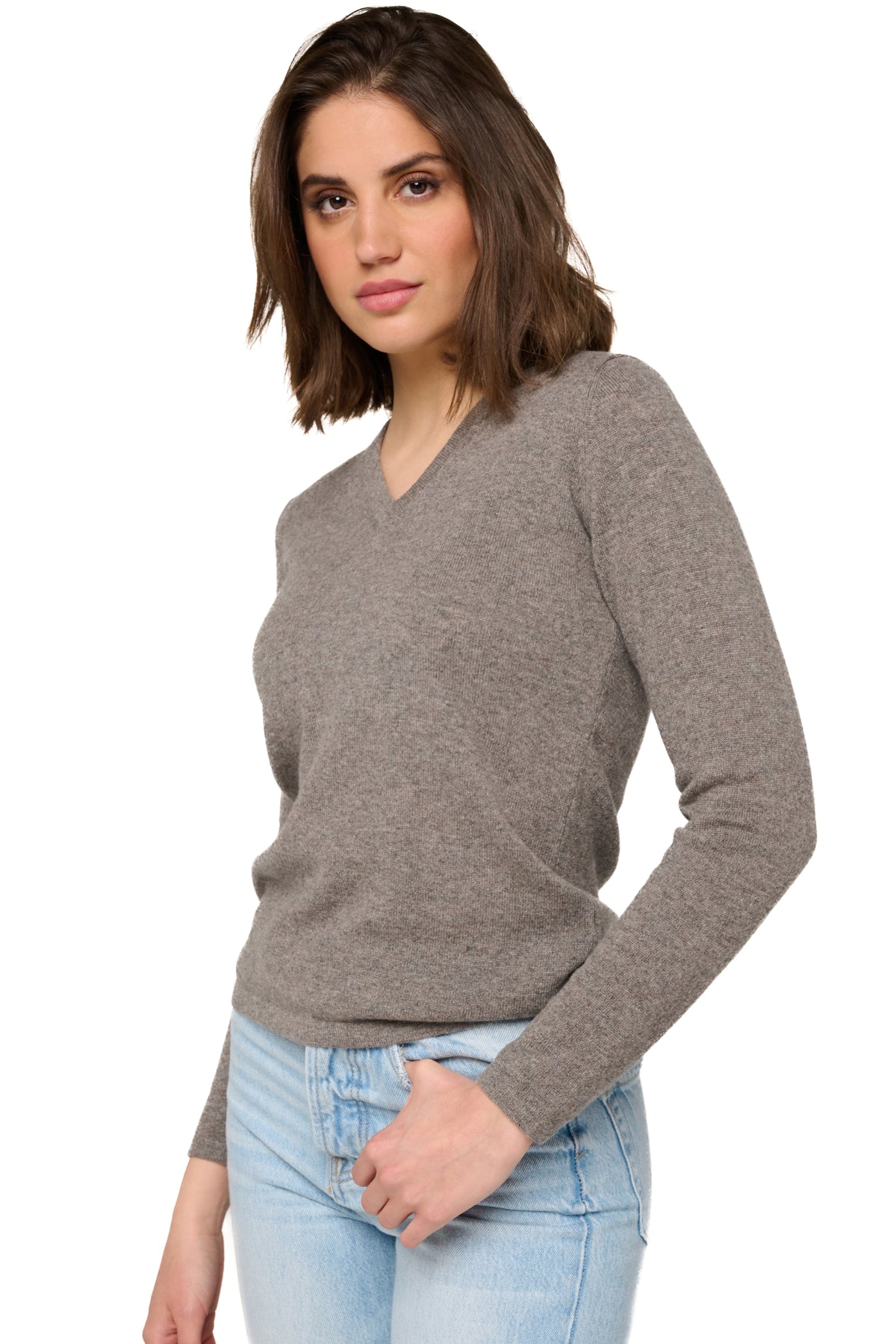Emma en cachemire femme - marmotte chiné - Mahogany