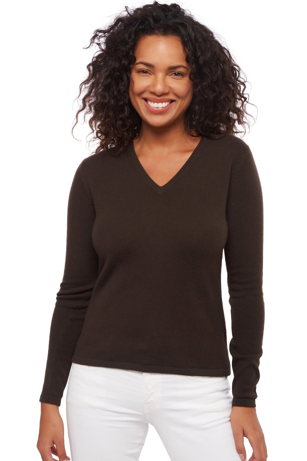 Emma en cachemire femme - marron noir - Mahogany